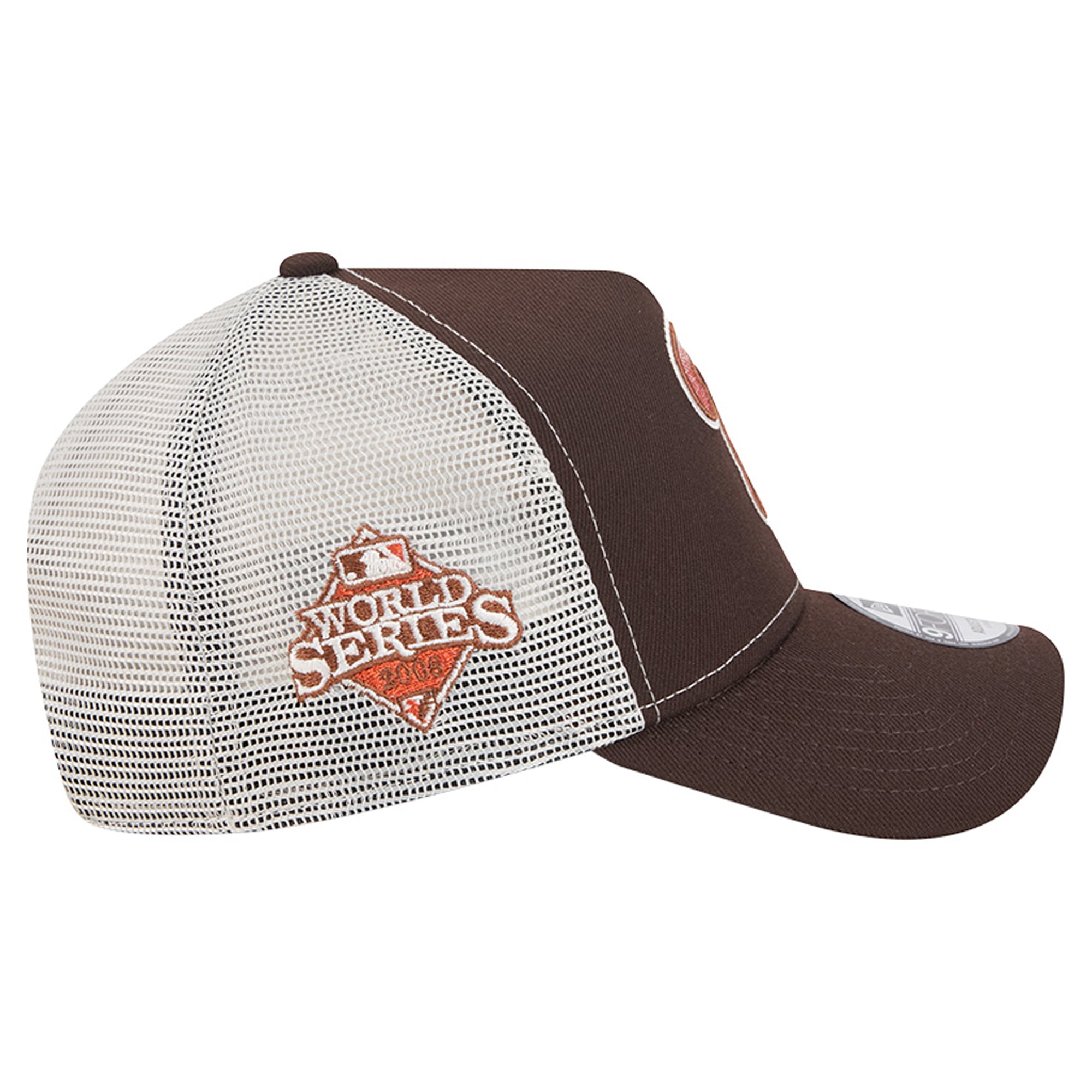 Men's New Era Brown Philadelphia Phillies Pumpkin Spice A-Frame 9FORTY Adjustable Trucker Hat