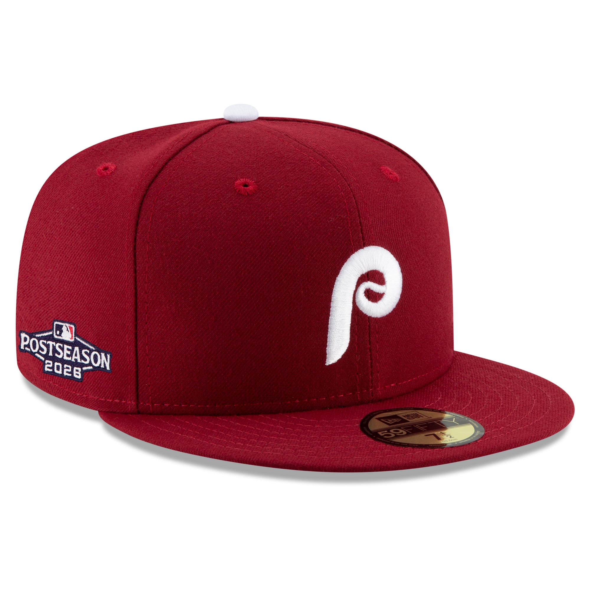 Casquette ajustée New Era 59FIFTY pour homme, coloris bleu royal/rouge, Philadelphia Phillies, écusson latéral des séries éliminatoires de la MLB 2026