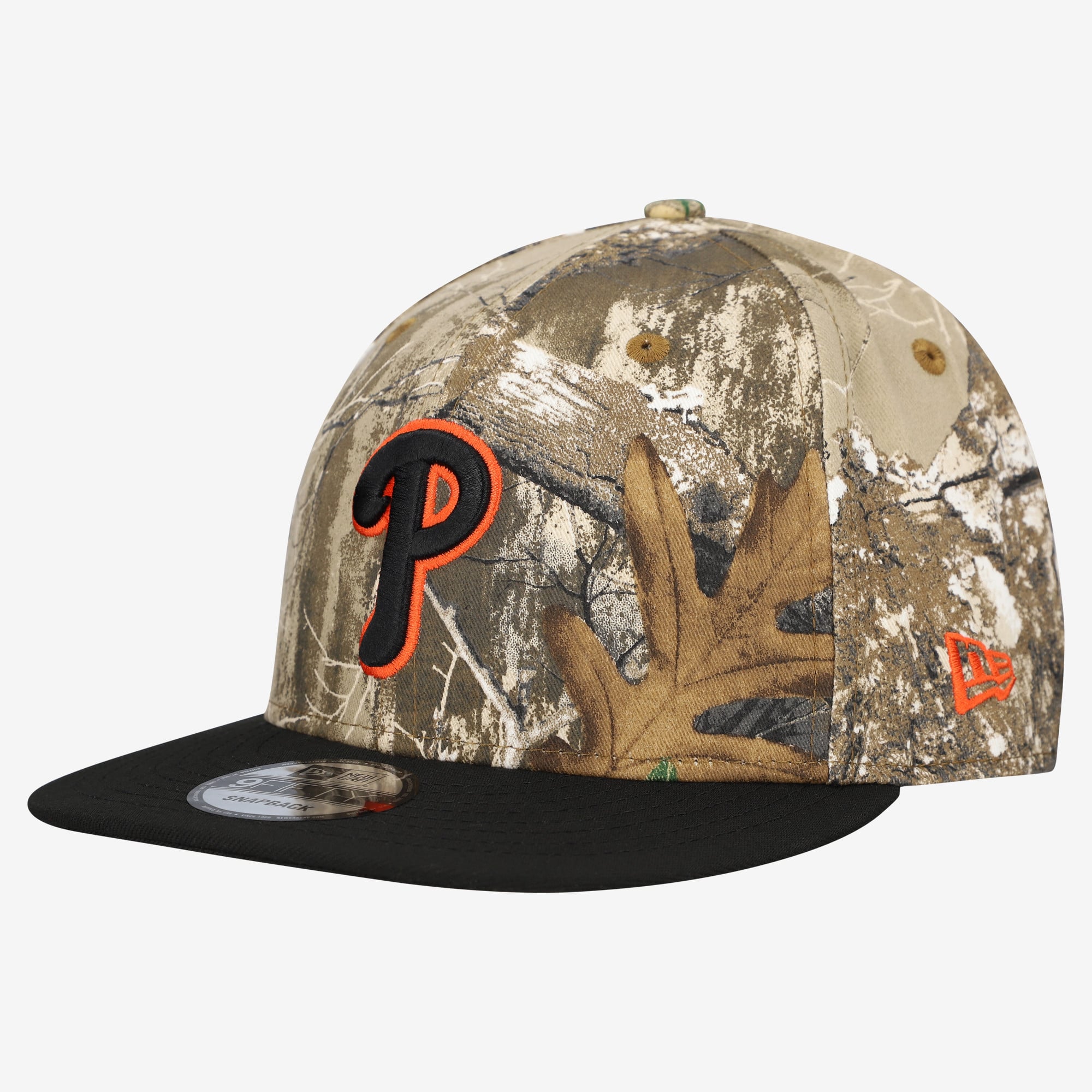 Casquette snapback New Era Camo Philadelphia Phillies Realtree Orange Pop 9FIFTY pour homme