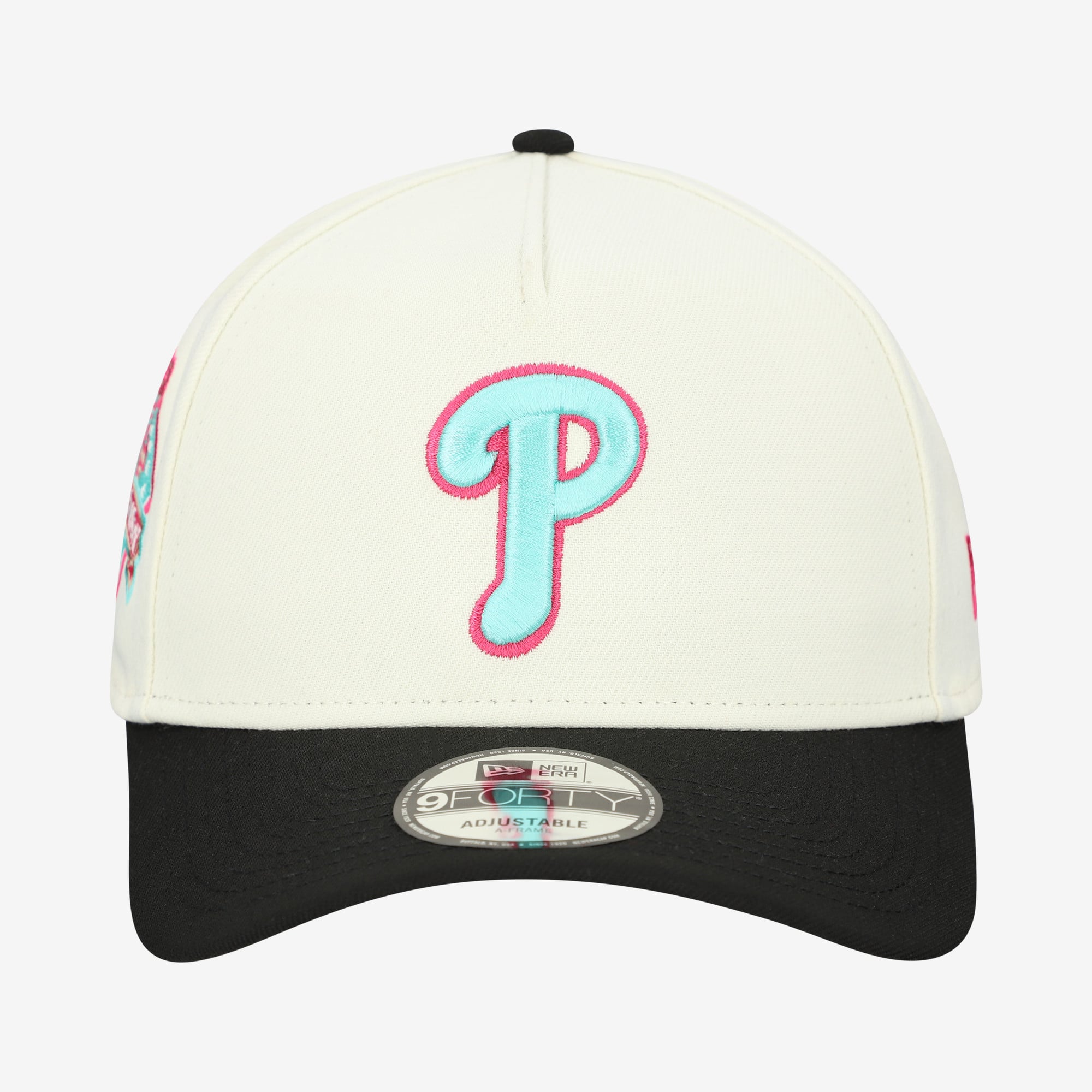 Men's New Era Cream Philadelphia Phillies Stadium Chrome 9FORTY A-Frame Adjustable Hat