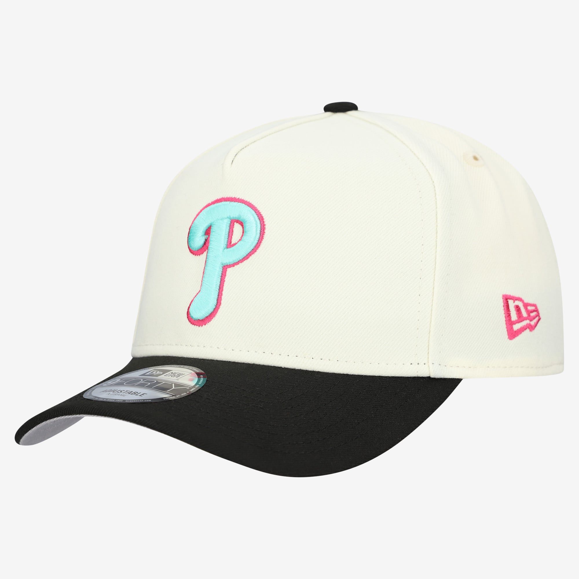 Men's New Era Cream Philadelphia Phillies Stadium Chrome 9FORTY A-Frame Adjustable Hat
