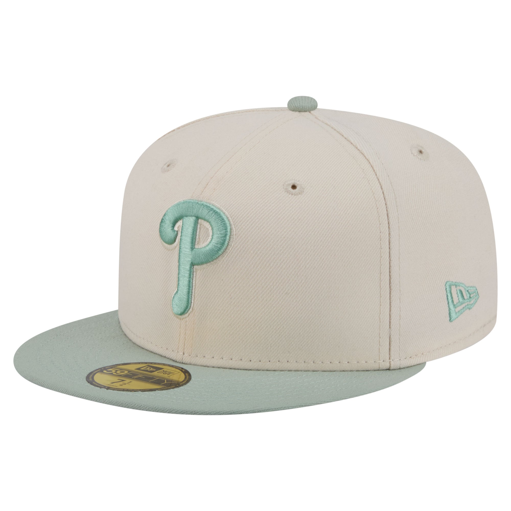 Casquette ajustée New Era 59FIFTY pour homme, coloris olive/marron, Philadelphia Phillies