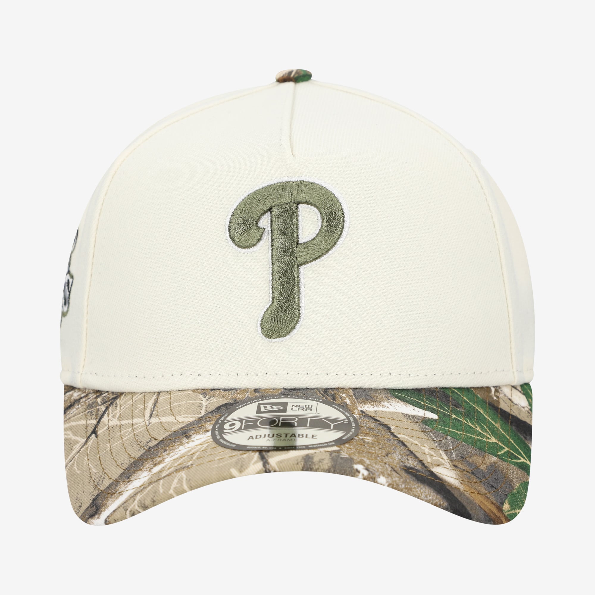 Men's New Era Cream/Realtree Camo Philadelphia Phillies 9FORTY A-Frame Adjustable Hat