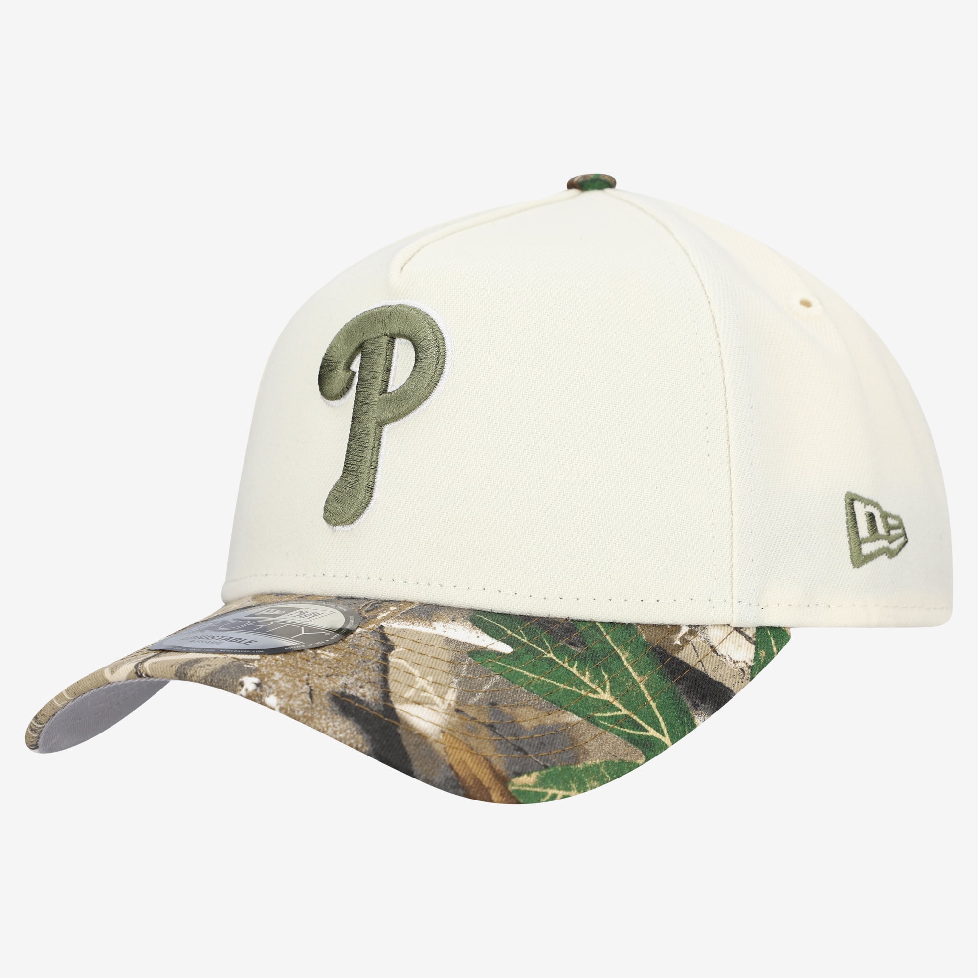 Men's New Era Cream/Realtree Camo Philadelphia Phillies 9FORTY A-Frame Adjustable Hat