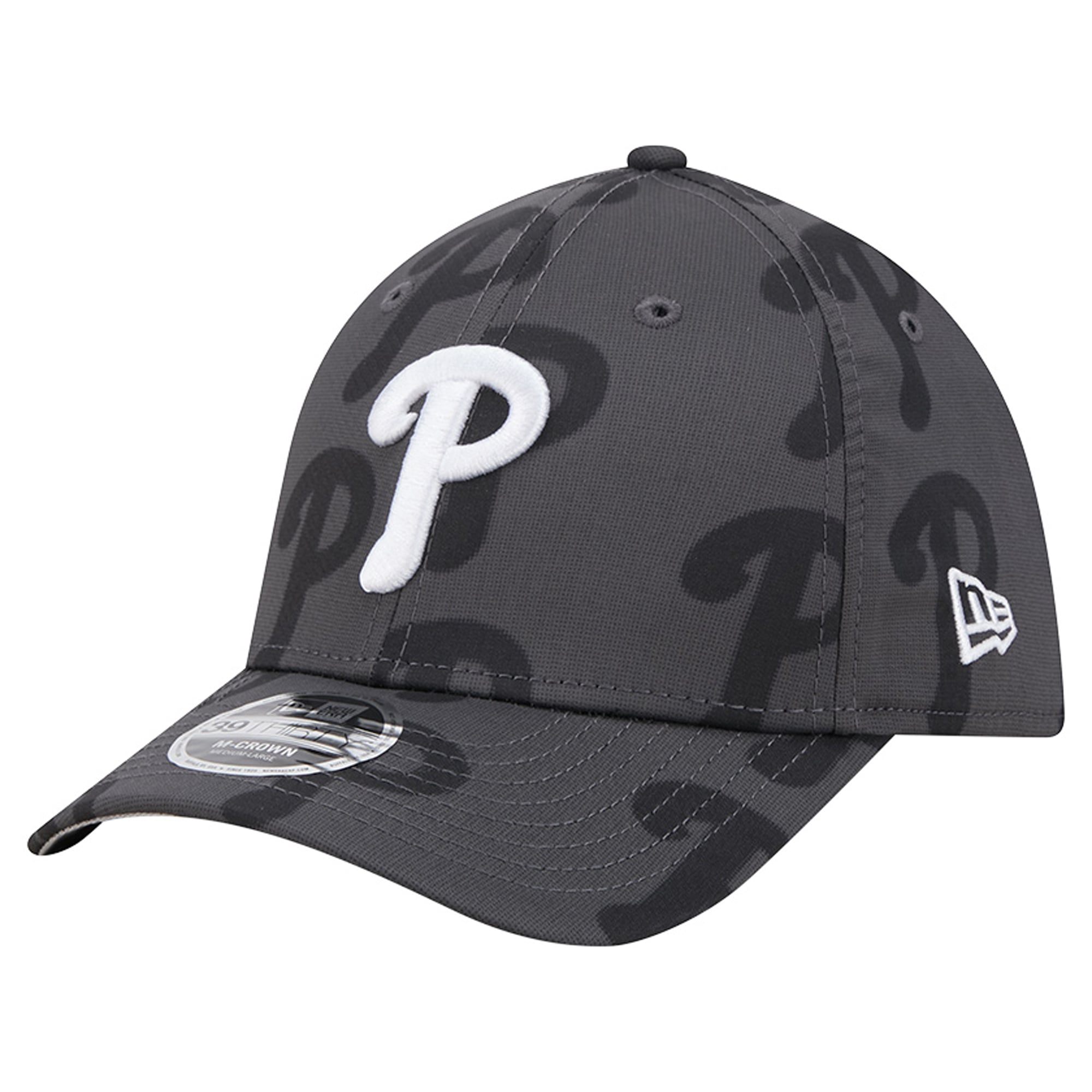Casquette New Era Flex grise Philadelphia Phillies Halftone 39THIRTY pour homme