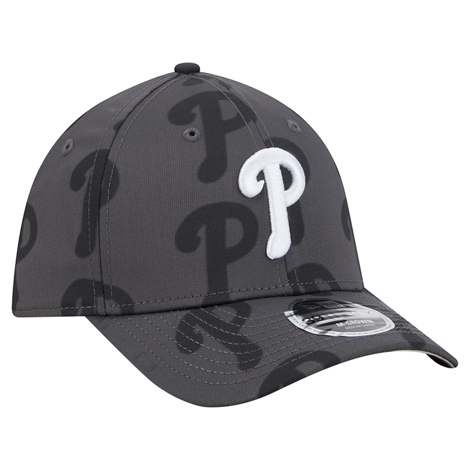 Casquette New Era Flex grise Philadelphia Phillies Halftone 39THIRTY pour homme