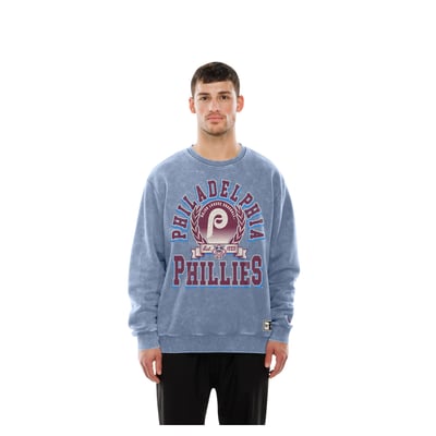  Philadelphia Phillies New Era Mineral Washed Crewneck Sweatshirt - Light Blue