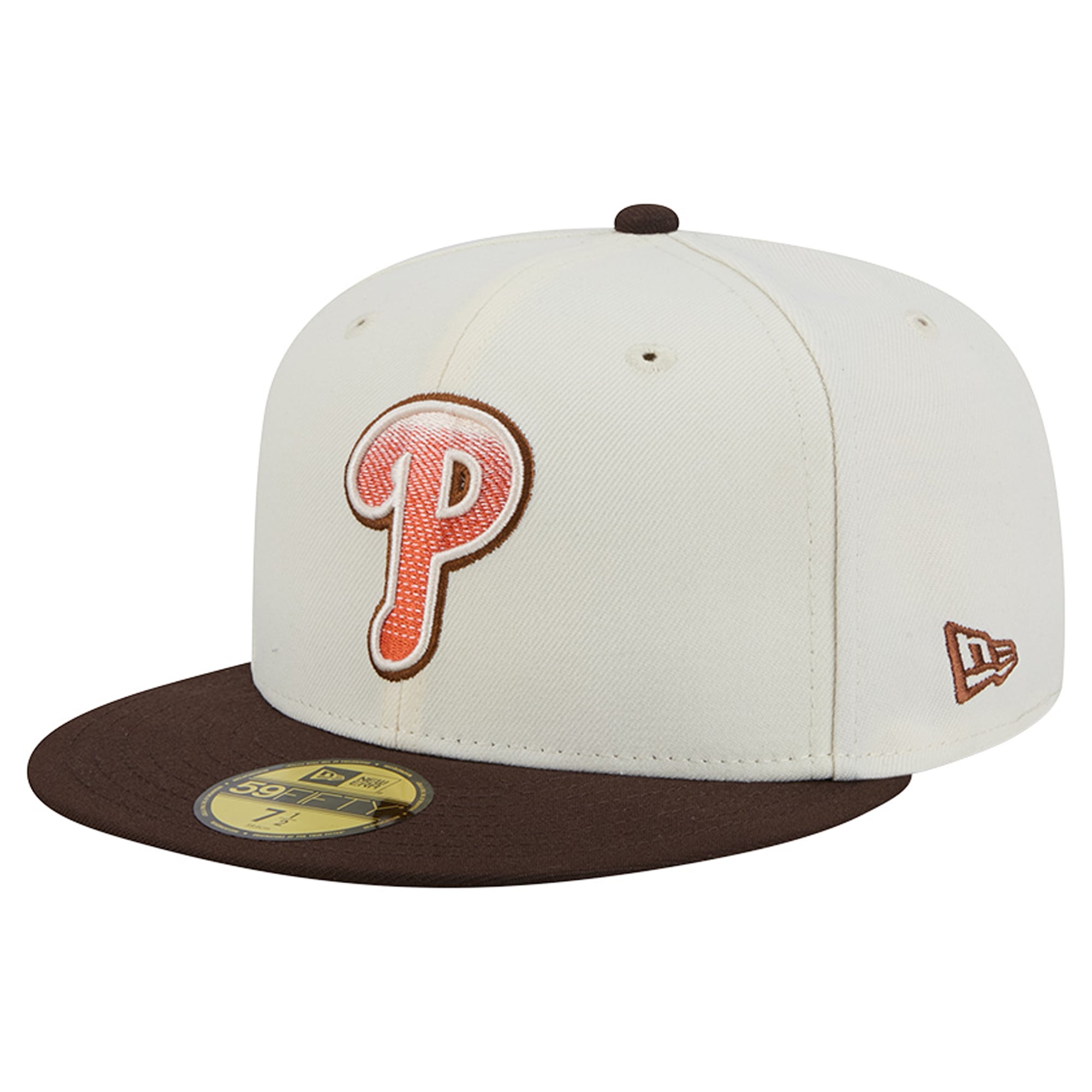 Men's New Era Natural/Brown Philadelphia Phillies Pumpkin Spice 59FIFTY Fitted Hat