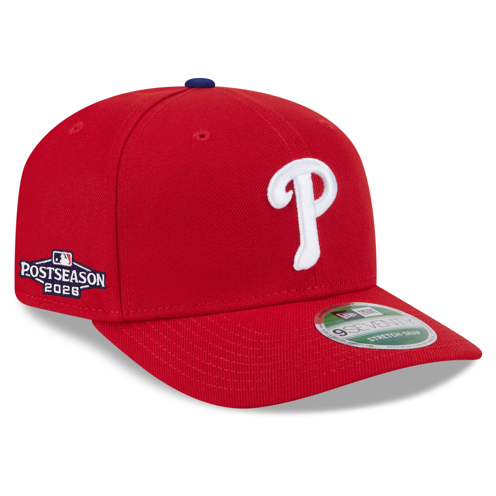 Casquette ajustable New Era rouge Philadelphia Phillies 2026 MLB Postseason Side Patch 9SEVENTY pour homme