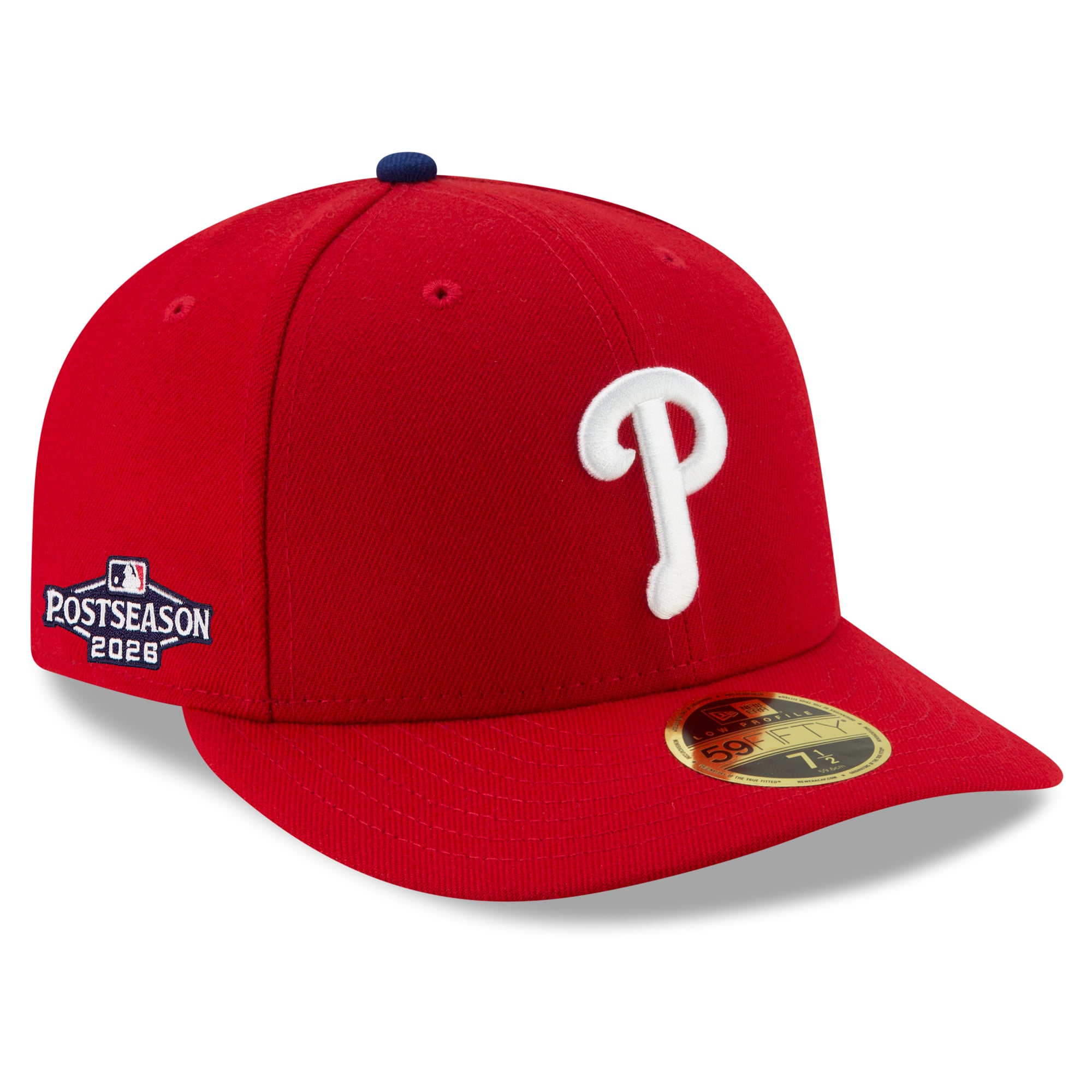 Casquette ajustée New Era rouge Philadelphia Phillies 2026 MLB Postseason Side Patch Low Profile 59FIFTY pour homme