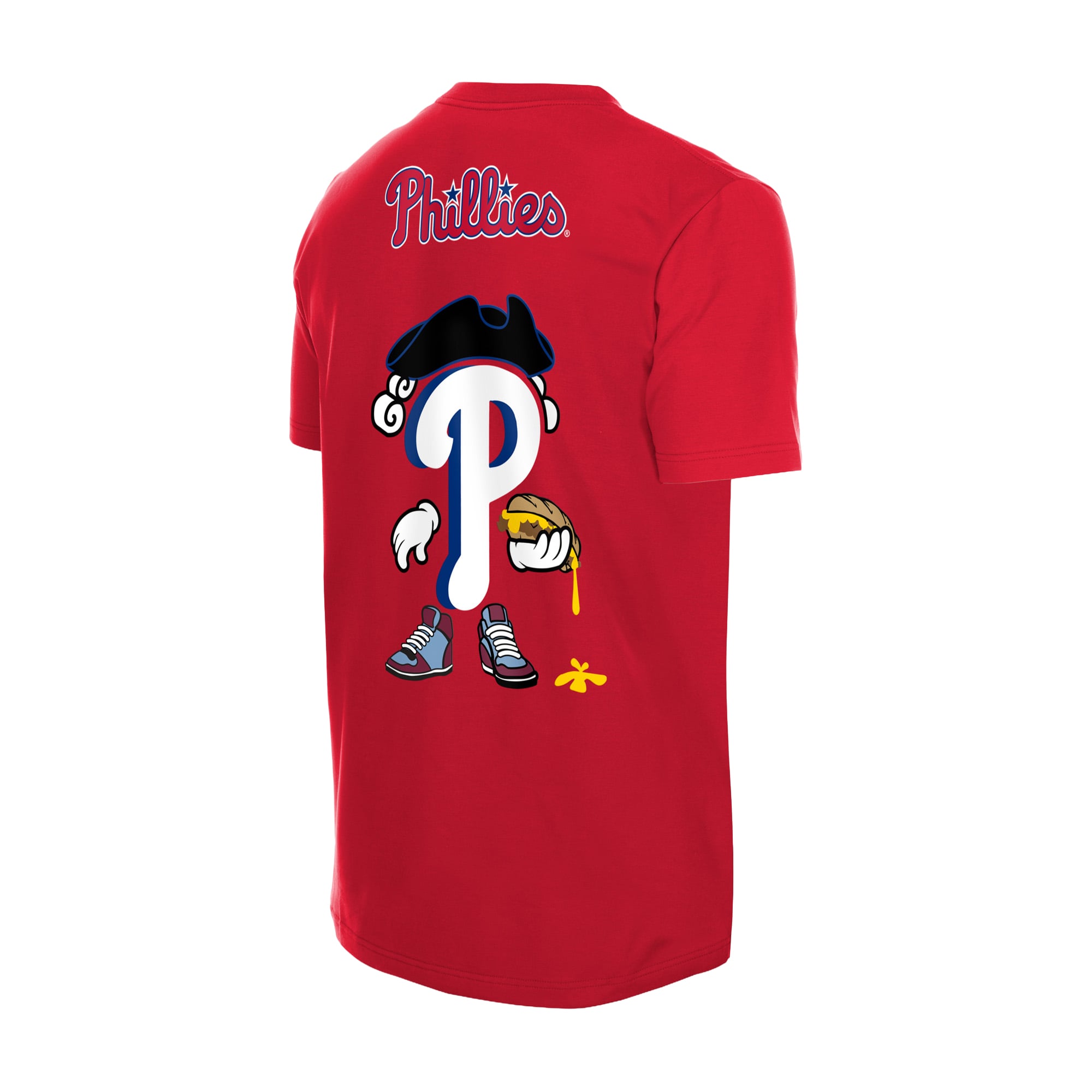 T-shirt homme New Era rouge Philadelphia Phillies avec logo dessin animé