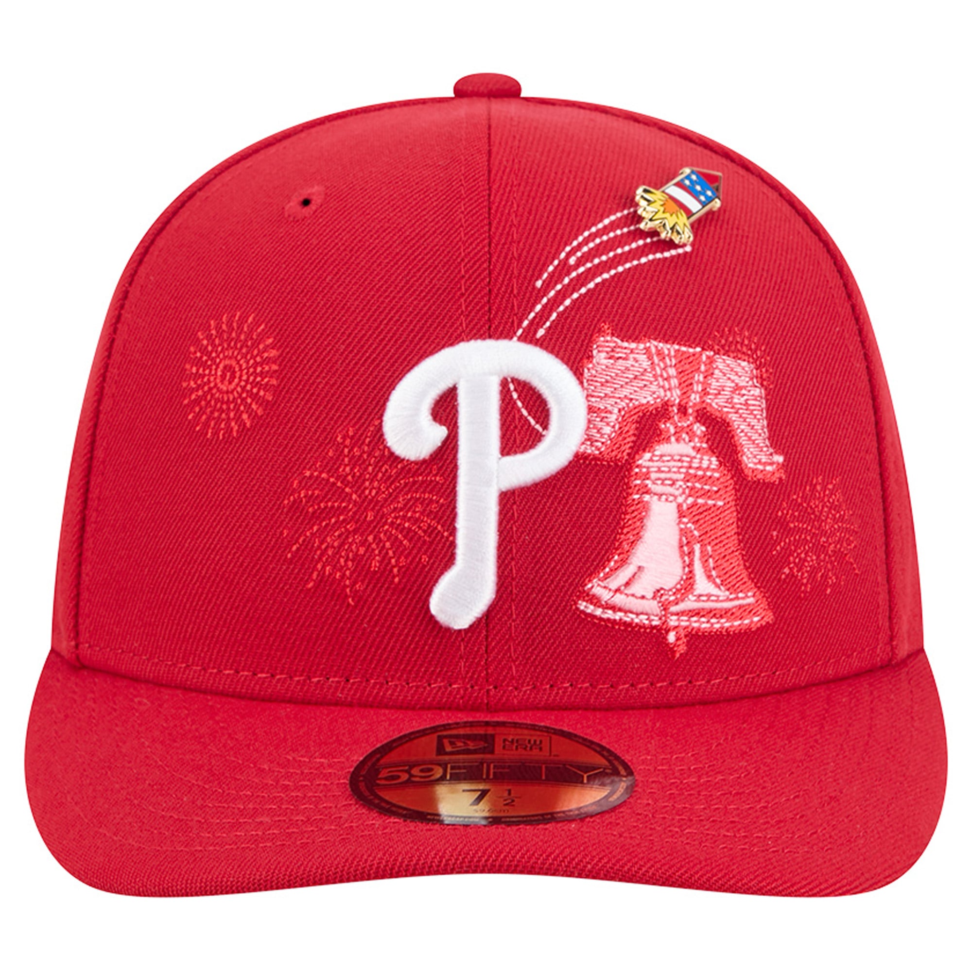 Casquette ajustée New Era rouge Philadelphia Phillies City Icon Pin 59FIFTY pour homme