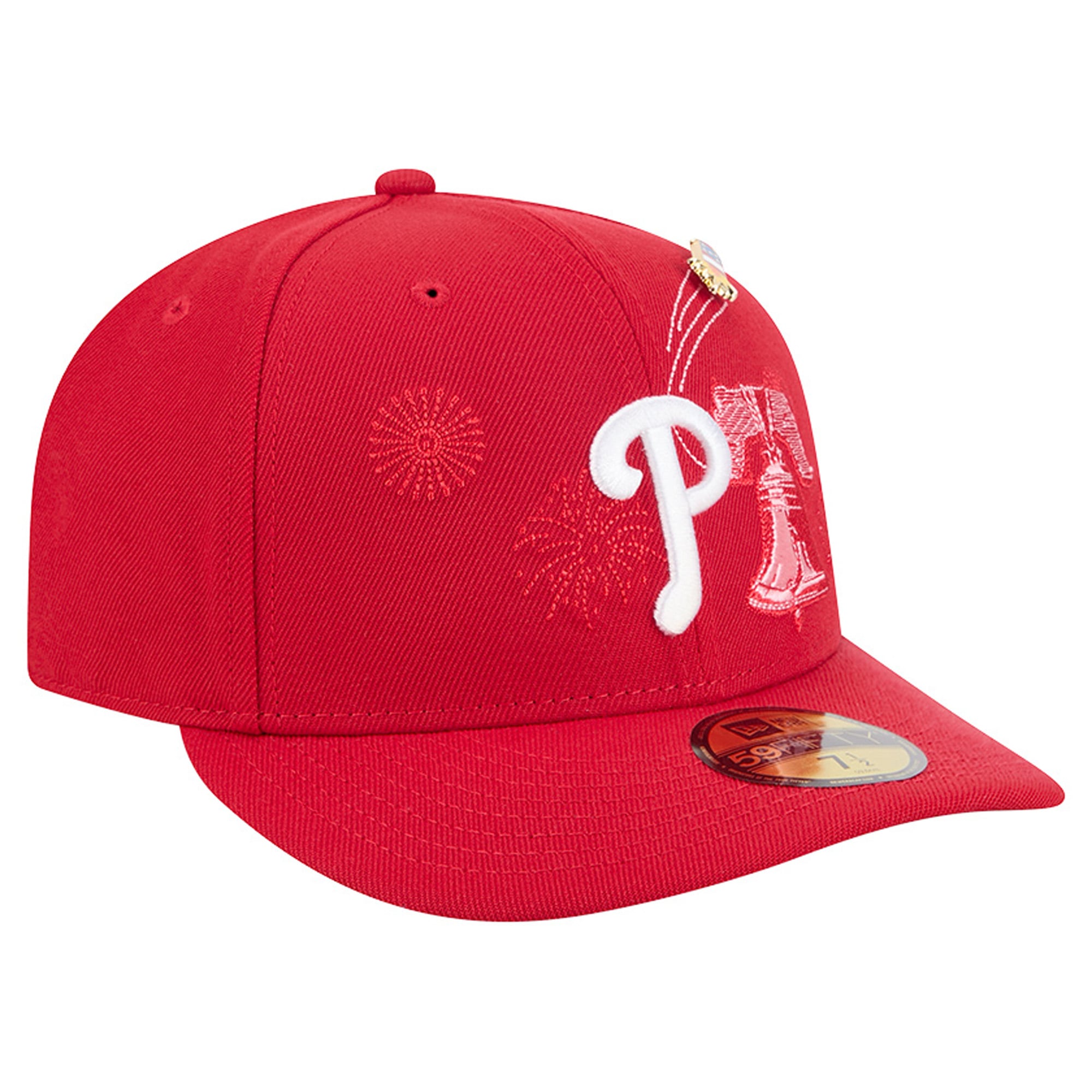 Casquette ajustée New Era rouge Philadelphia Phillies City Icon Pin 59FIFTY pour homme