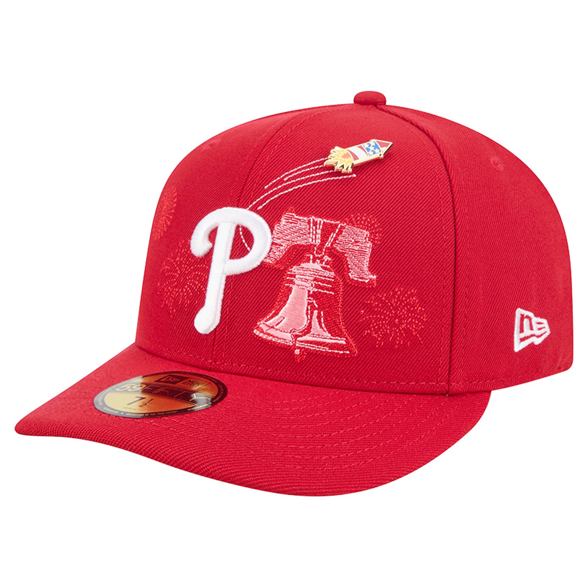 Casquette ajustée New Era rouge Philadelphia Phillies City Icon Pin 59FIFTY pour homme