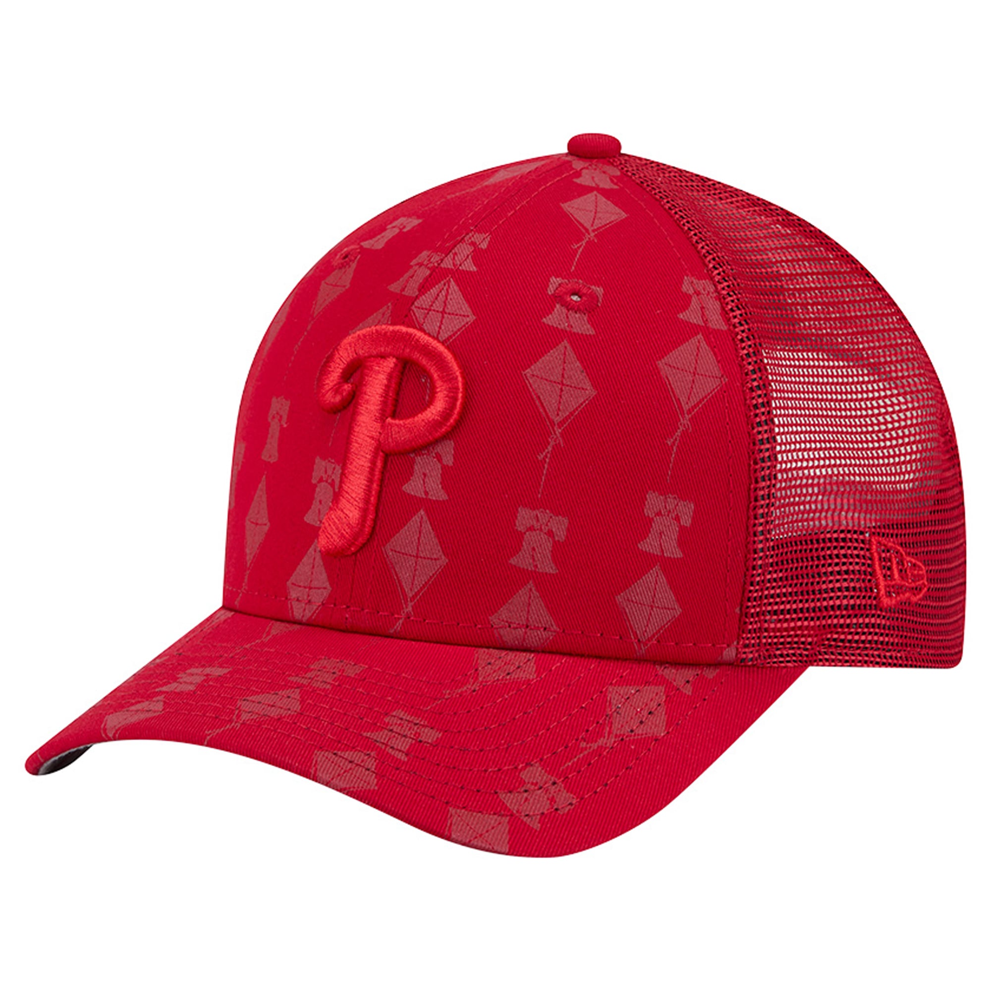 Men's New Era Red Philadelphia Phillies Tonal Icon 9FORTY M-Crown Adjustable Trucker Hat