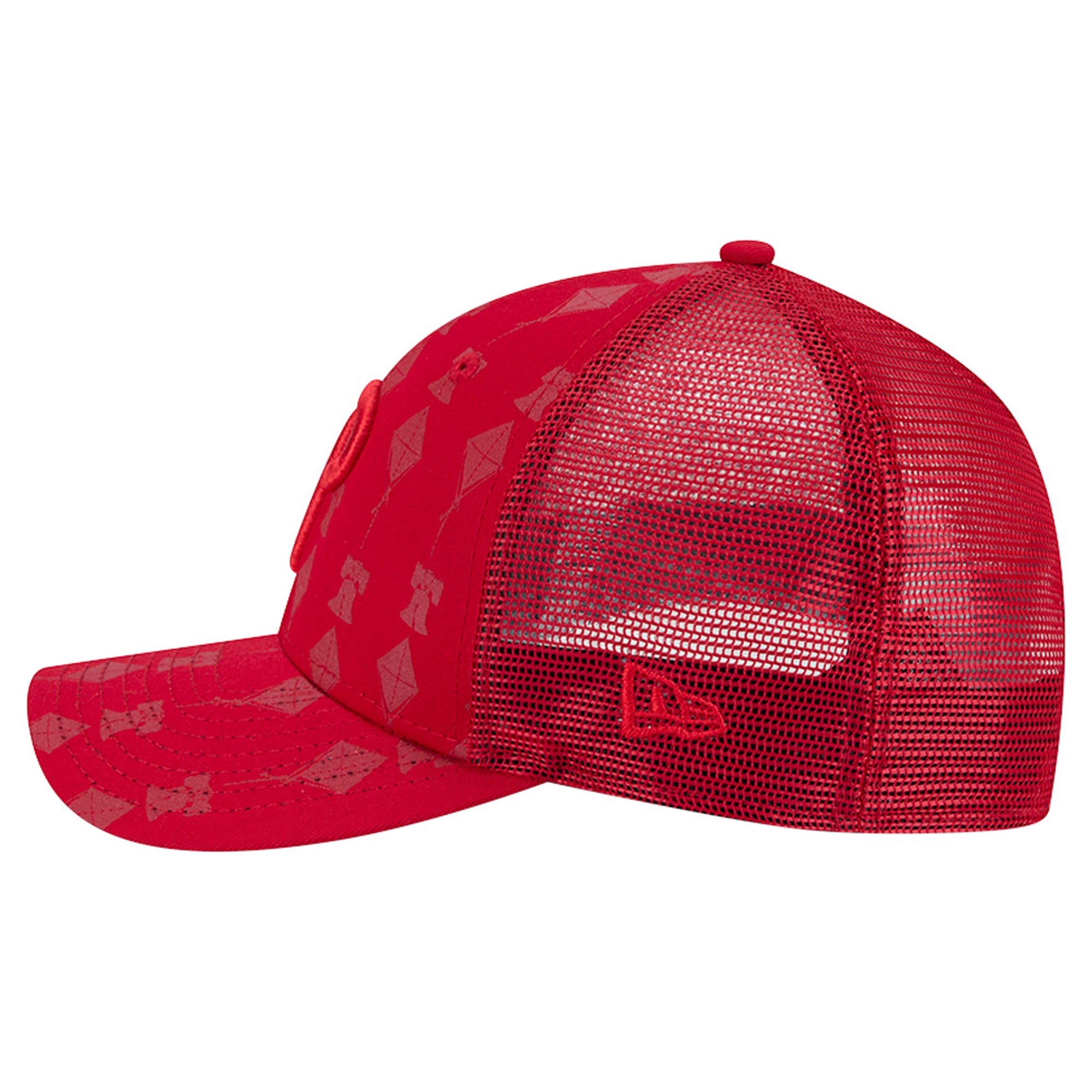 Men's New Era Red Philadelphia Phillies Tonal Icon 9FORTY M-Crown Adjustable Trucker Hat