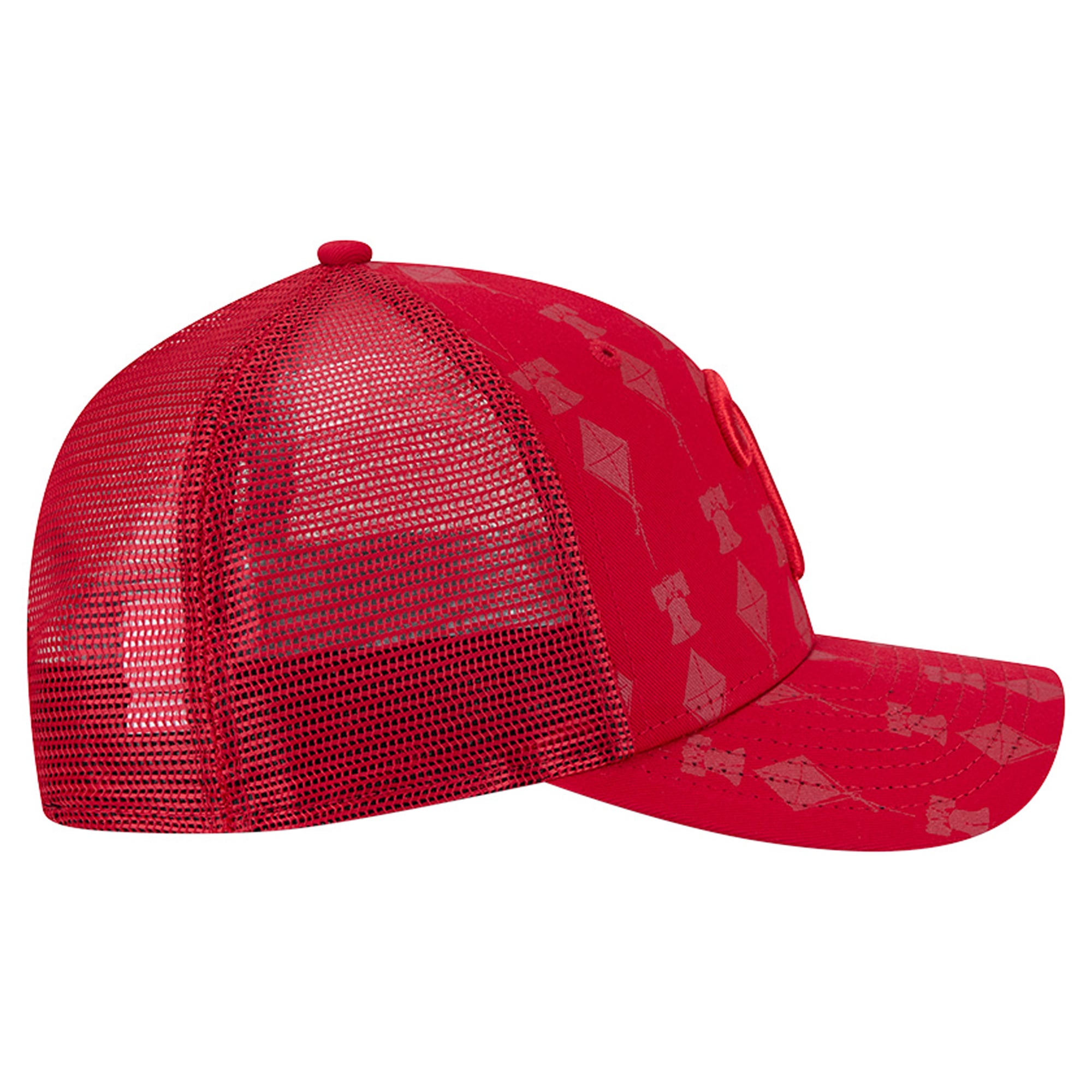 Men's New Era Red Philadelphia Phillies Tonal Icon 9FORTY M-Crown Adjustable Trucker Hat