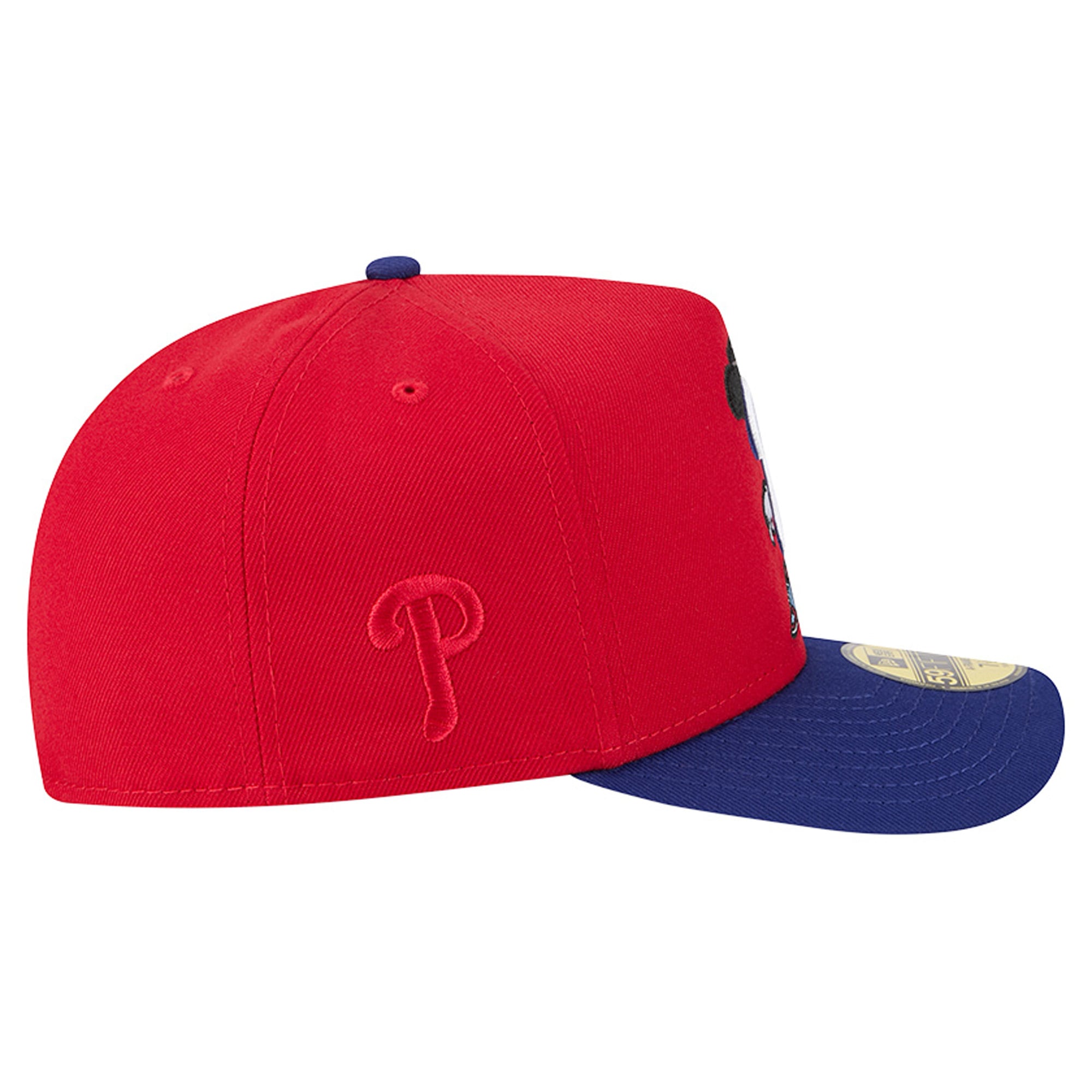Men's New Era Red/Blue Philadelphia Phillies Cartoon A-Frame 59FIFTY Fitted Hat