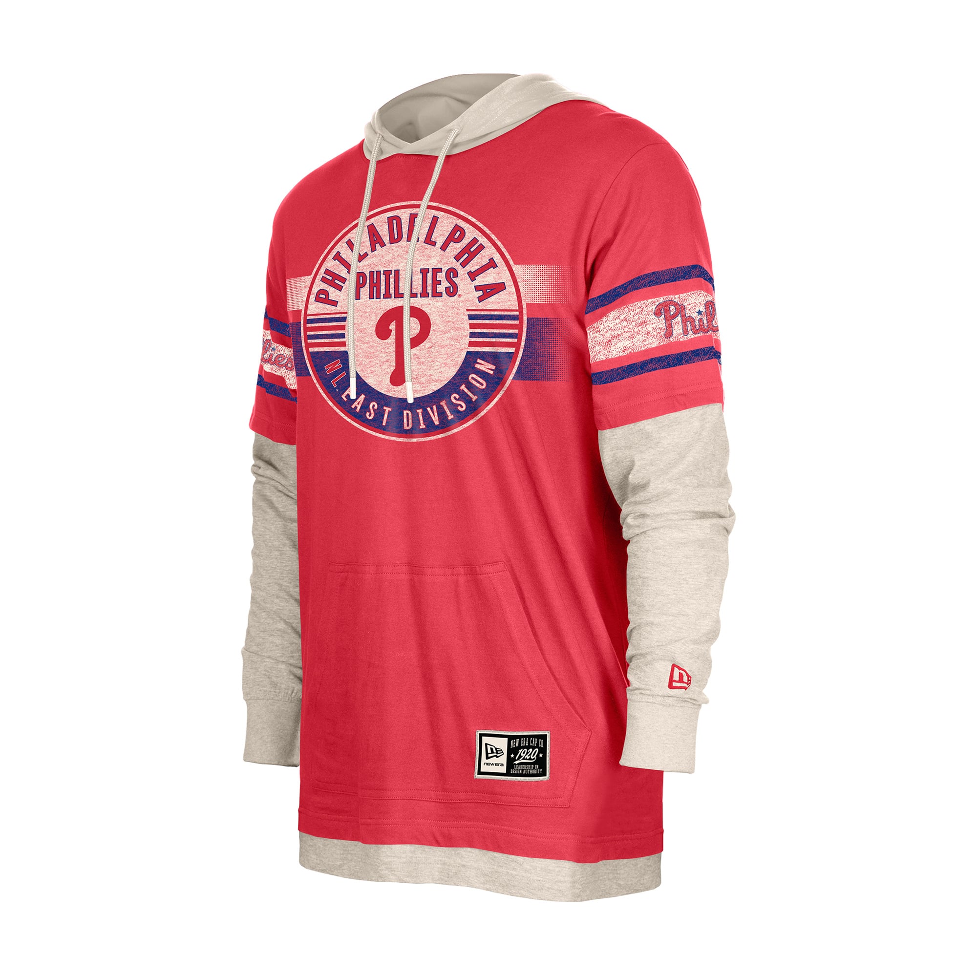 Sweat à capuche rétro Philadelphia Phillies rouge et crème pour homme New Era