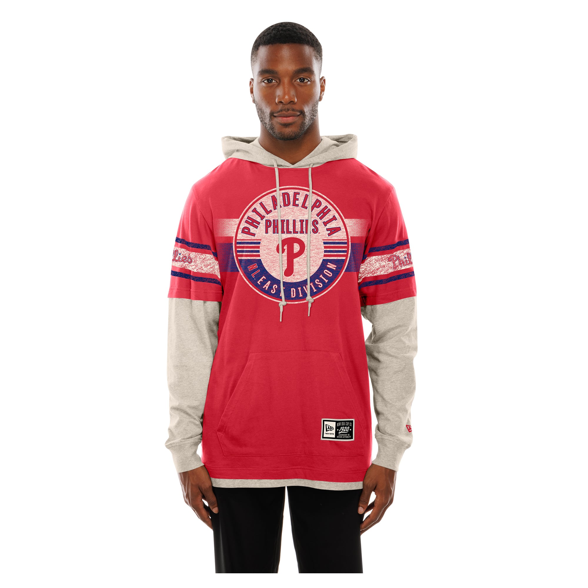 Sweat à capuche rétro Philadelphia Phillies rouge et crème pour homme New Era