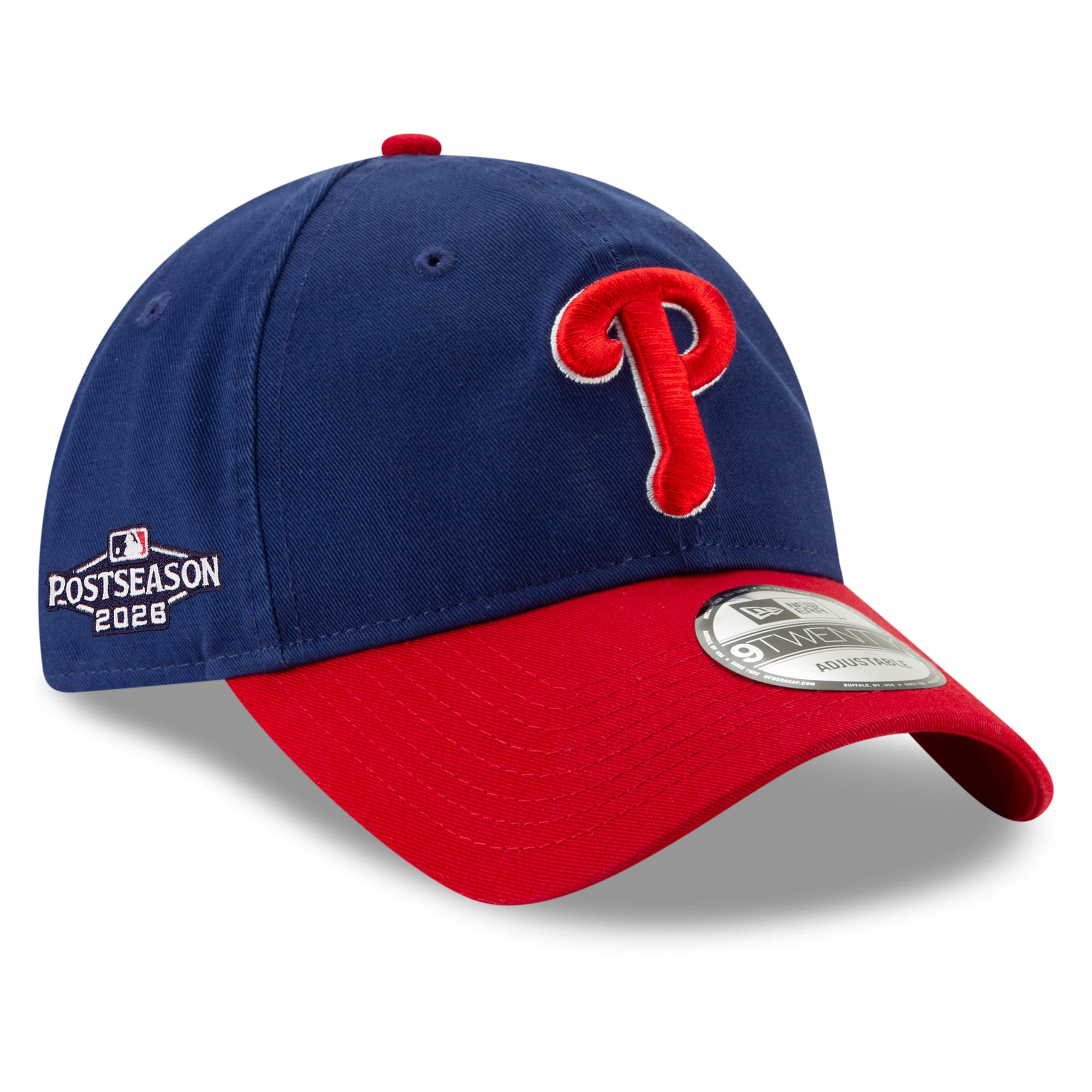 Casquette ajustable New Era Royal/Rouge Philadelphia Phillies 2026 MLB Postseason Side Patch 9TWENTY pour homme