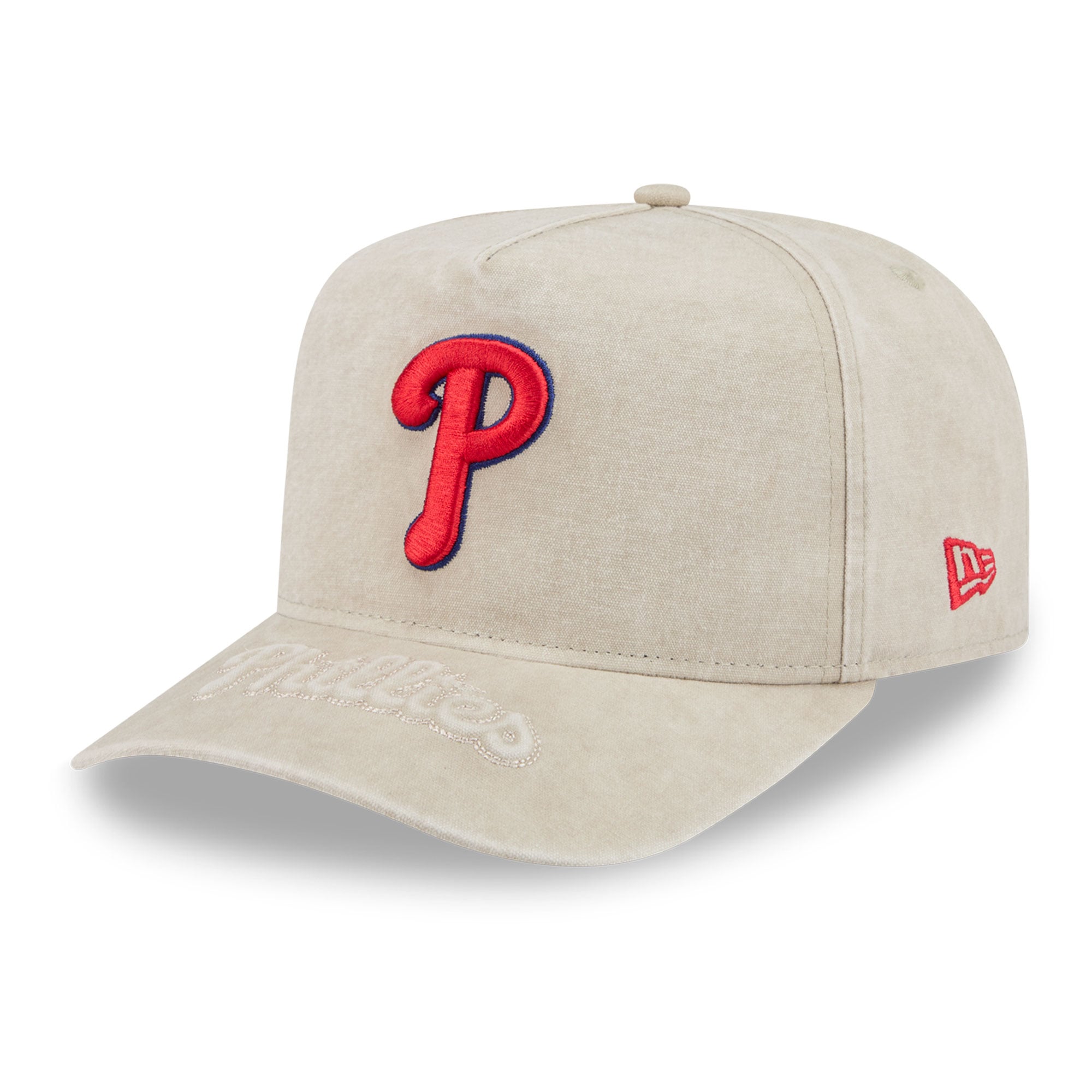 Casquette snapback New Era beige Philadelphia Phillies pour homme, modèle 9FIFTY A-Frame neutre.