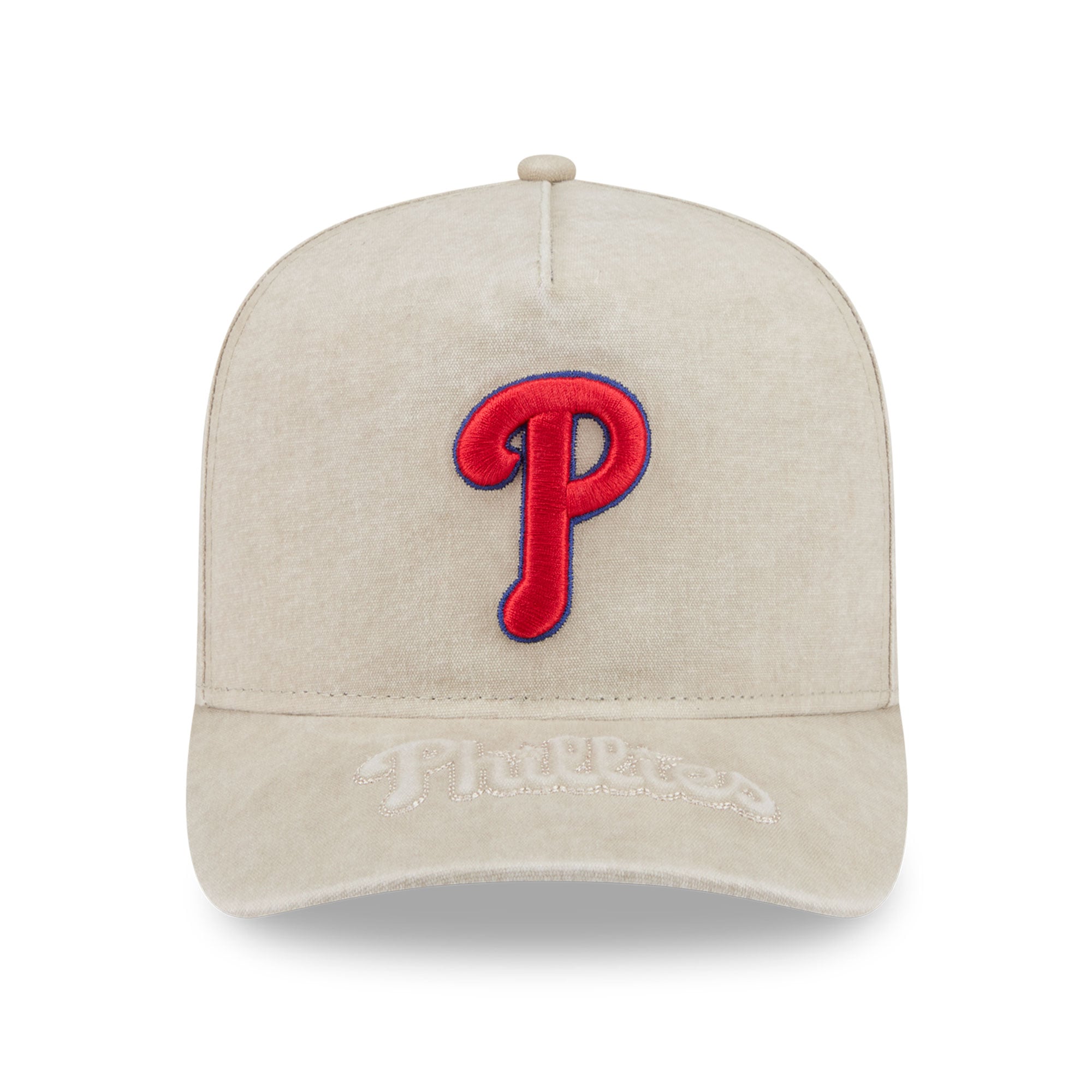 Casquette snapback New Era beige Philadelphia Phillies pour homme, modèle 9FIFTY A-Frame neutre.