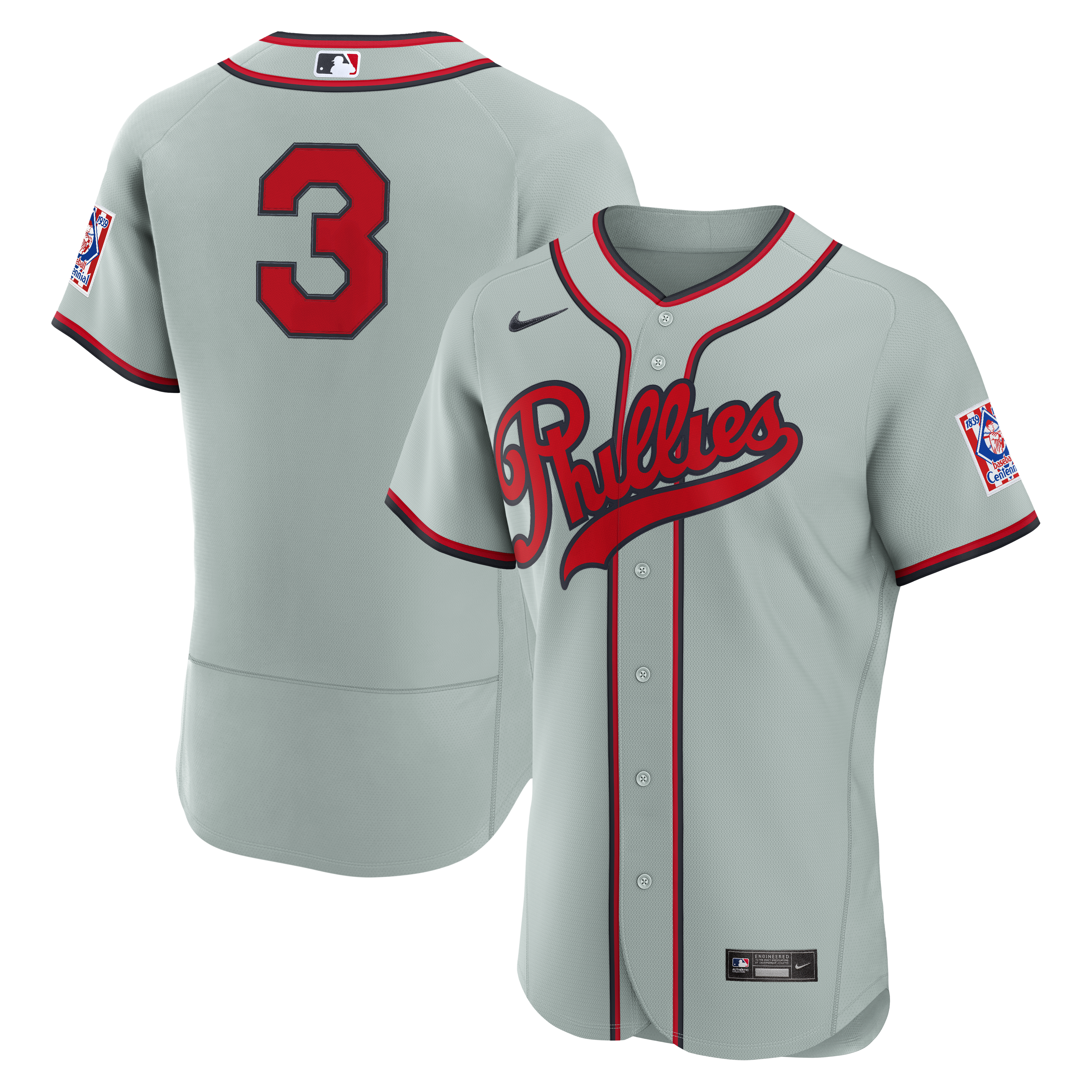 Maillot authentique Nike Bryce Harper gris des Phillies de Philadelphie 2026 « Field of Dreams » pour homme