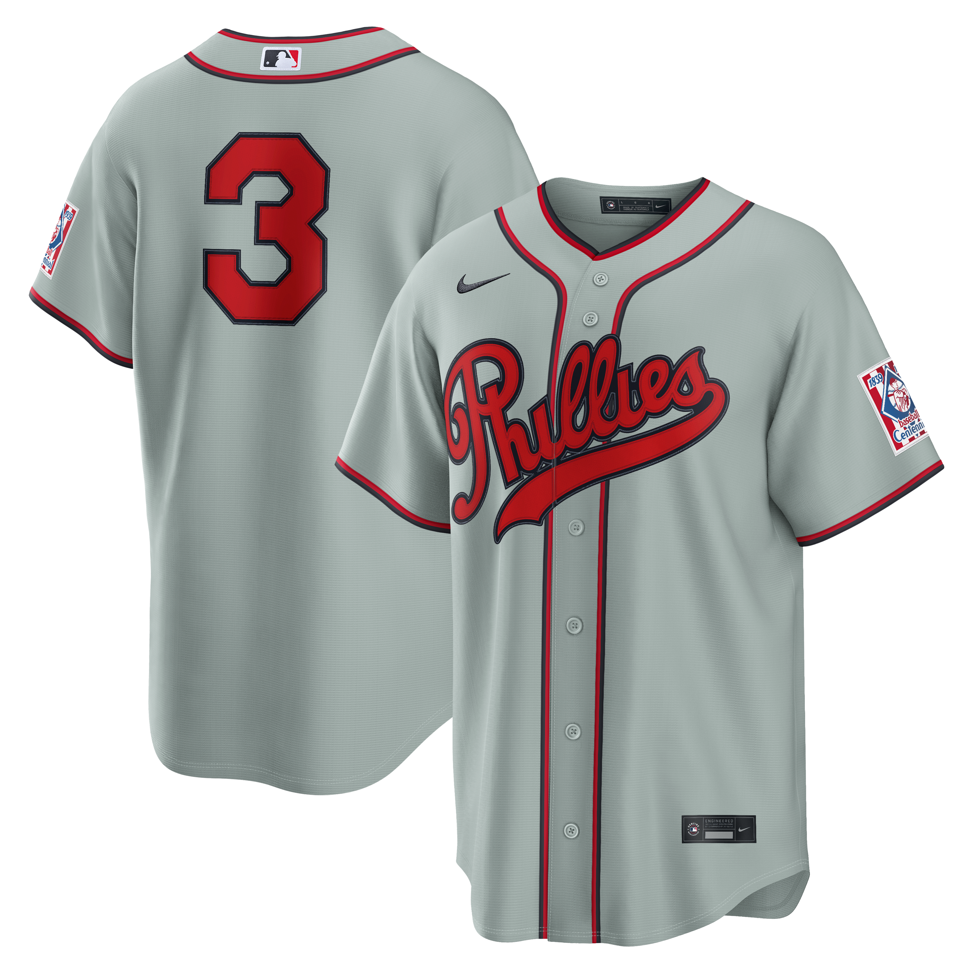 Maillot Nike Bryce Harper gris des Phillies de Philadelphie 2026 pour homme, Field of Dreams Stadium