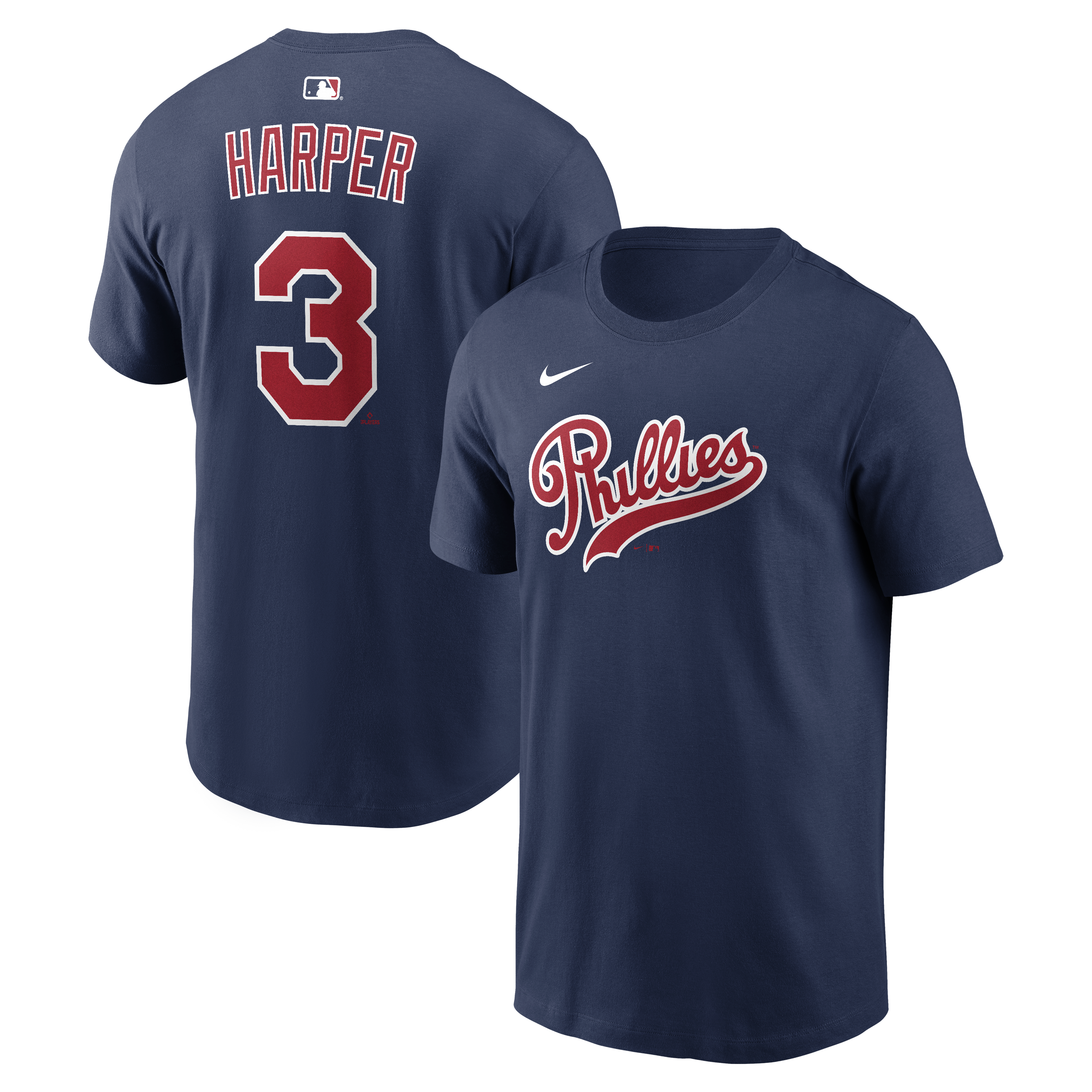 T-shirt Nike Bryce Harper bleu marine Philadelphia Phillies 2026 Field of Dreams pour homme, avec nom et numéro