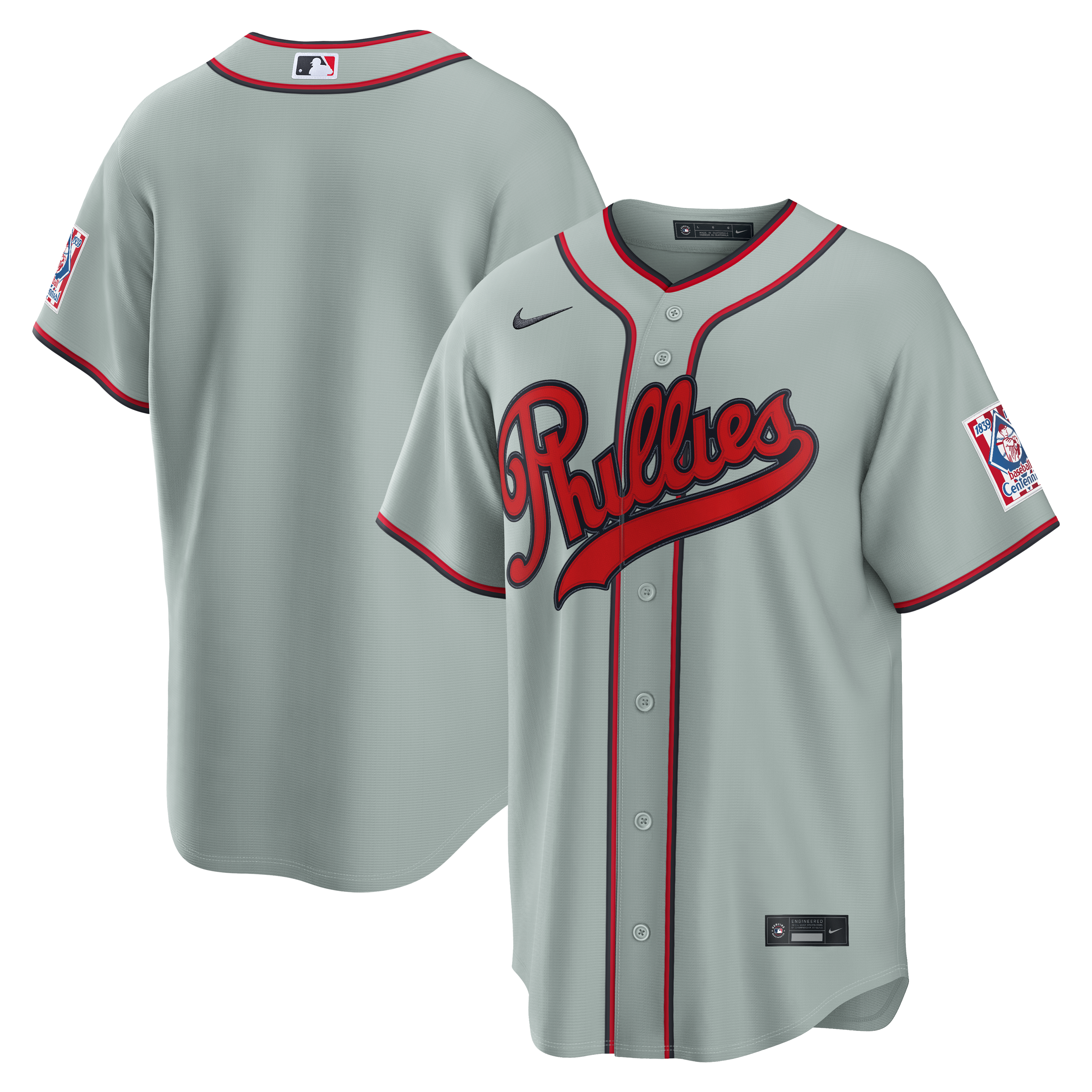 Maillot Nike gris pour homme des Phillies de Philadelphie, édition 2026 du stade Field of Dreams