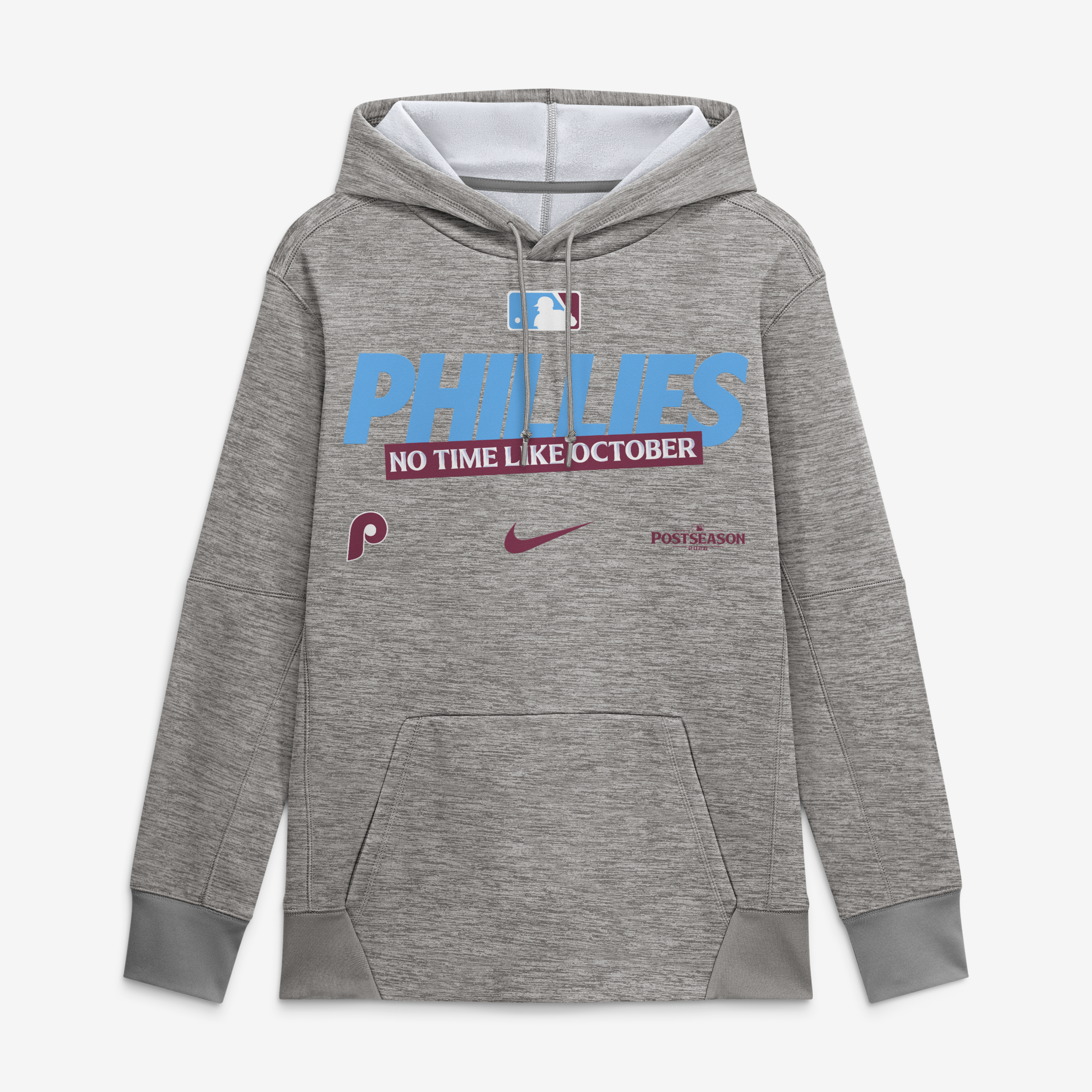 Sweat à capuche Nike Therma Fleece rouge Philadelphia Phillies 2026 MLB Postseason Authentic Collection pour homme