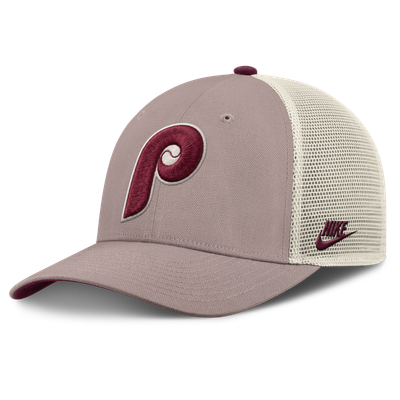 Philadelphia Phillies Nike Rise Adjustable Trucker Hat - Khaki