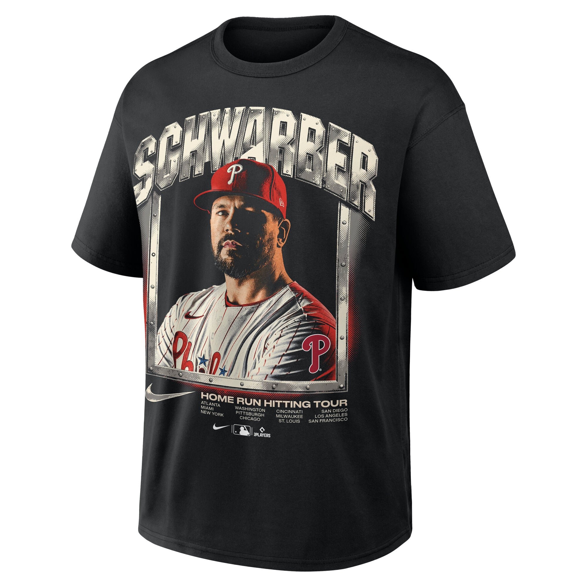 Men's Nike Kyle Schwarber Black Philadelphia Phillies Max90 Graphic T-Shirt