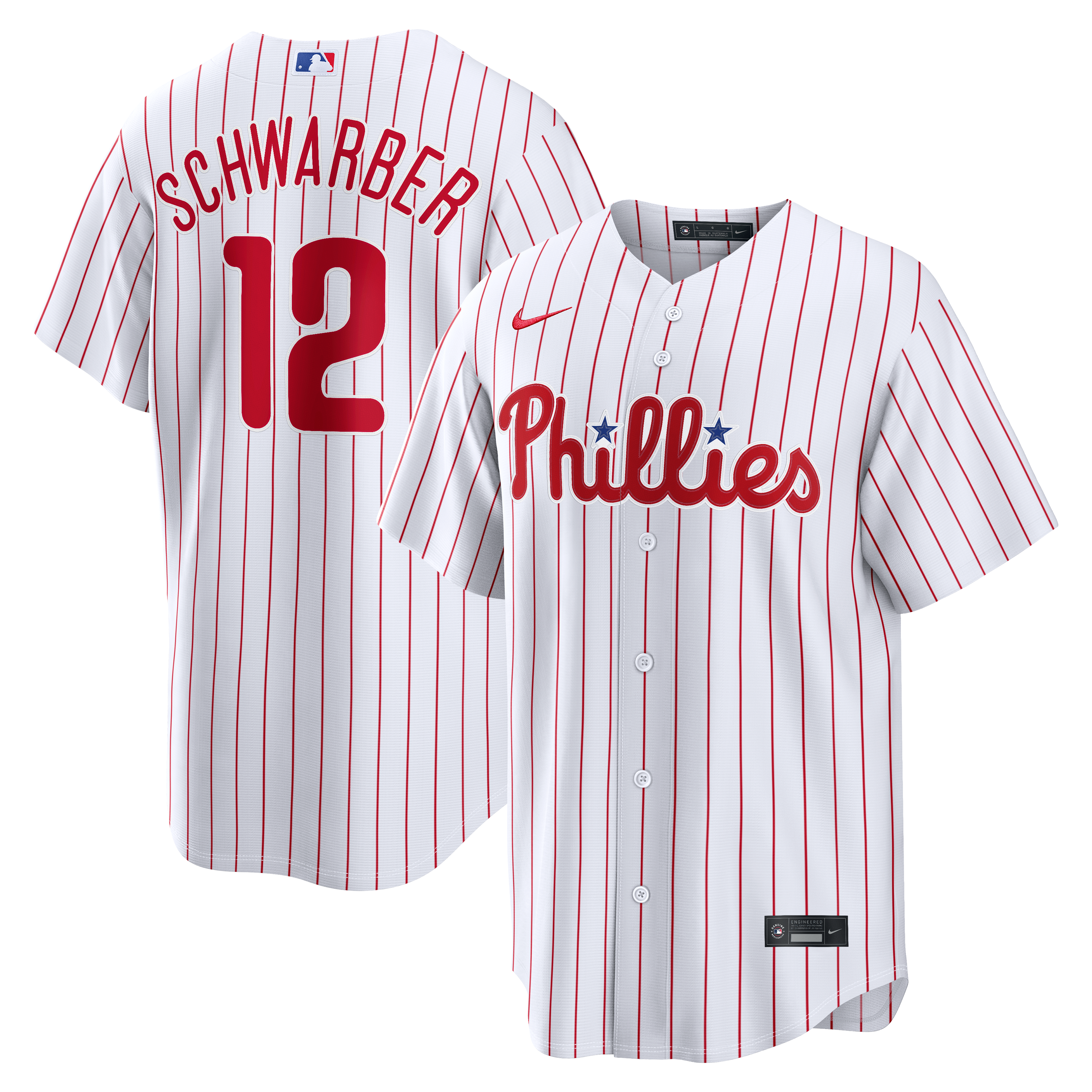 Men's Nike Kyle Schwarber White Philadelphia Phillies Home Replica Jersey
