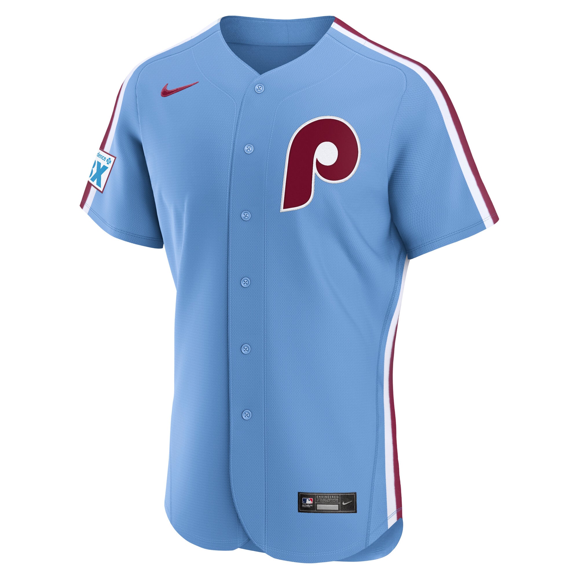 Men's Nike White Philadelphia Phillies Home Sponsor Patch Authentic Jersey