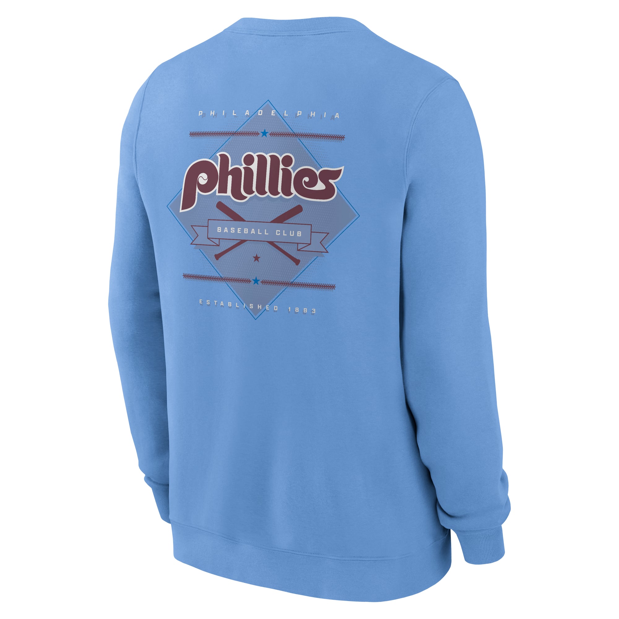 Men's Nike Light Blue Philadelphia Phillies Cooperstown Diamond Sweatshirt