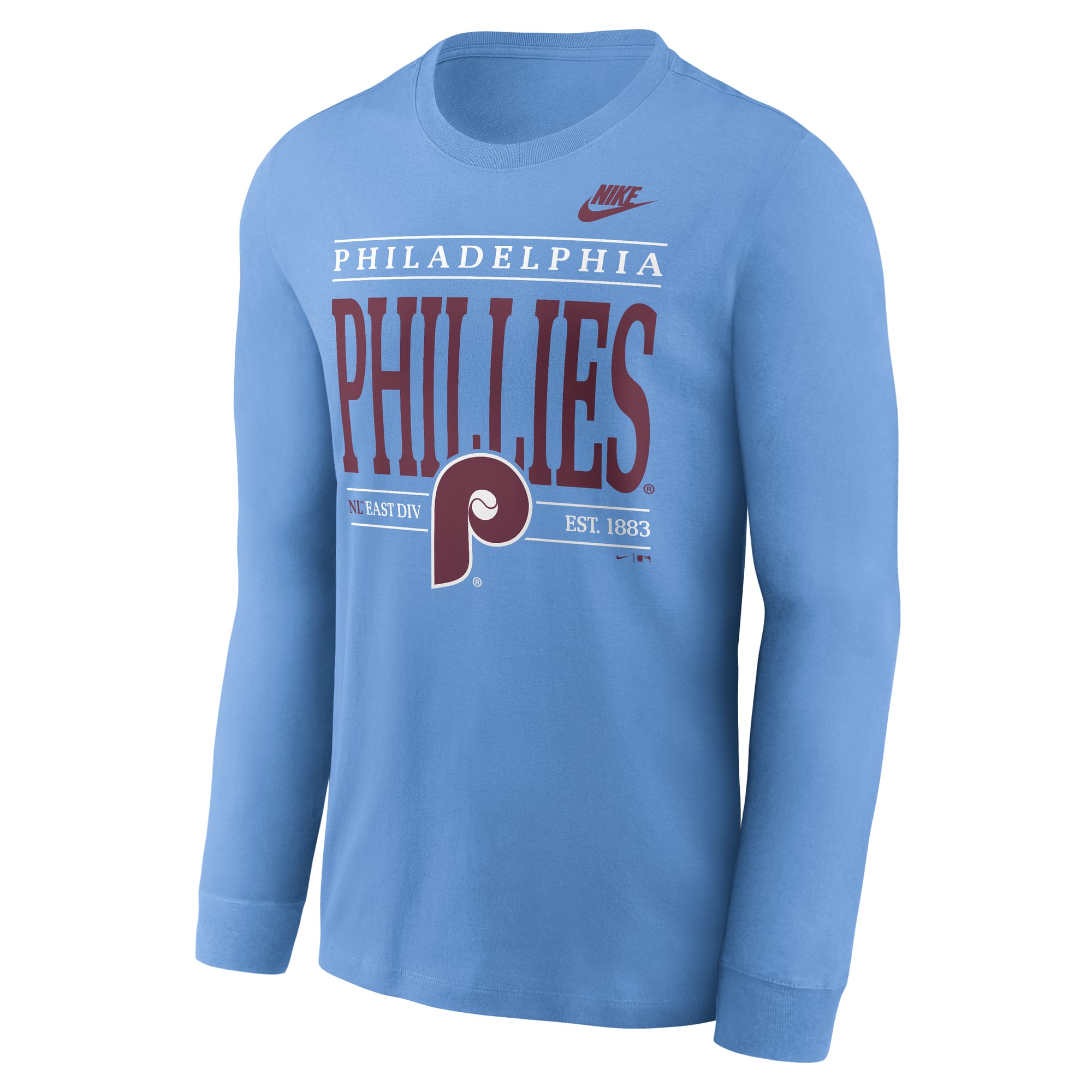 Men's Nike Light Blue Philadelphia Phillies Cooperstown Graphic Long Sleeve T-Shirt