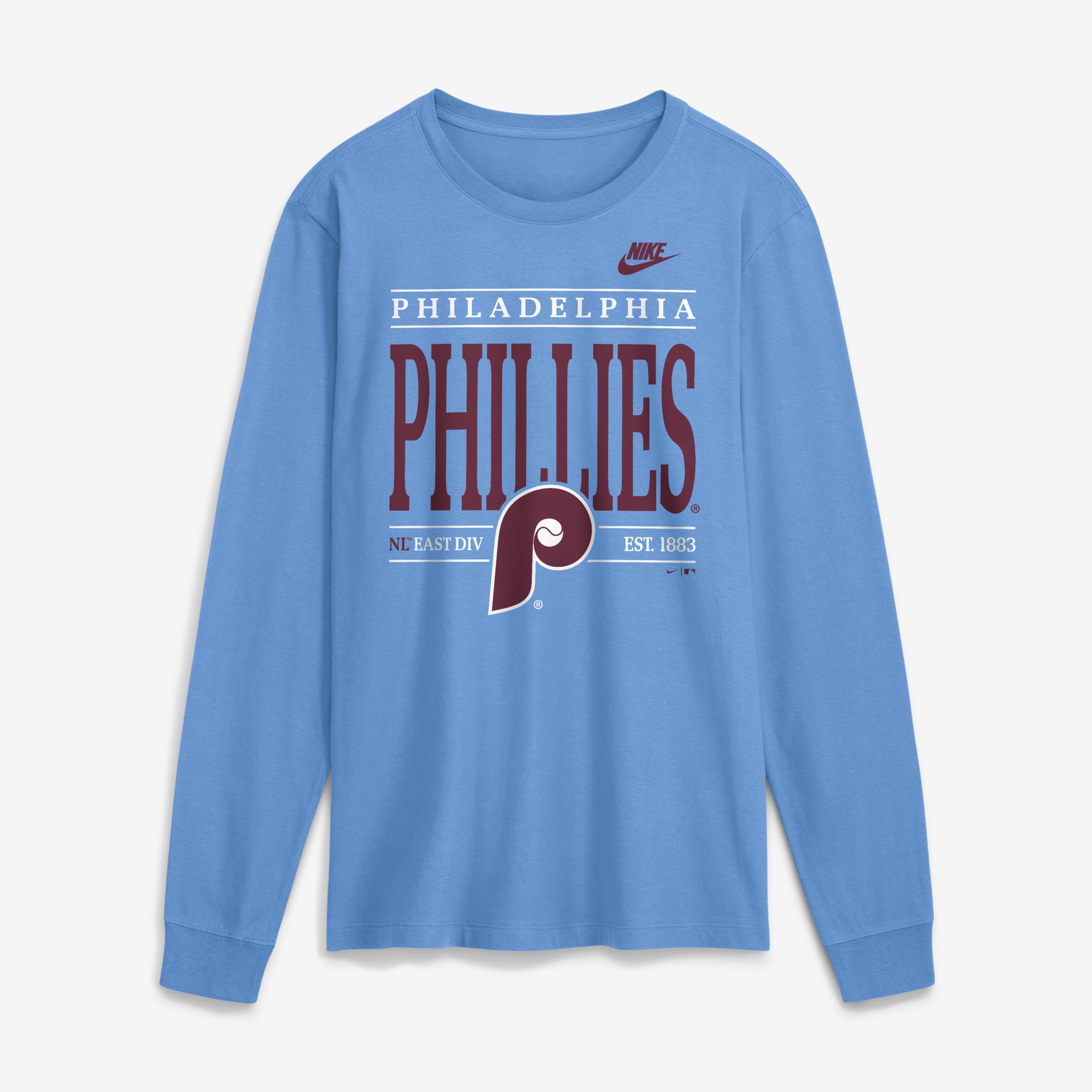 Men's Nike Light Blue Philadelphia Phillies Cooperstown Graphic Long Sleeve T-Shirt