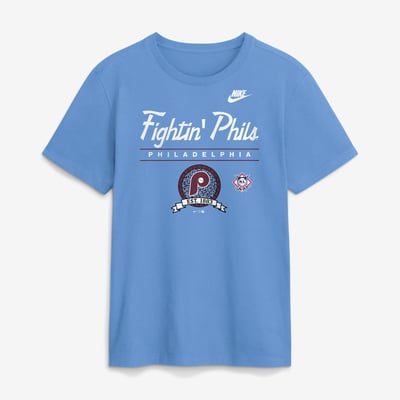 Philadelphia Phillies Nike Cooperstown Graphic T-Shirt - Light Blue