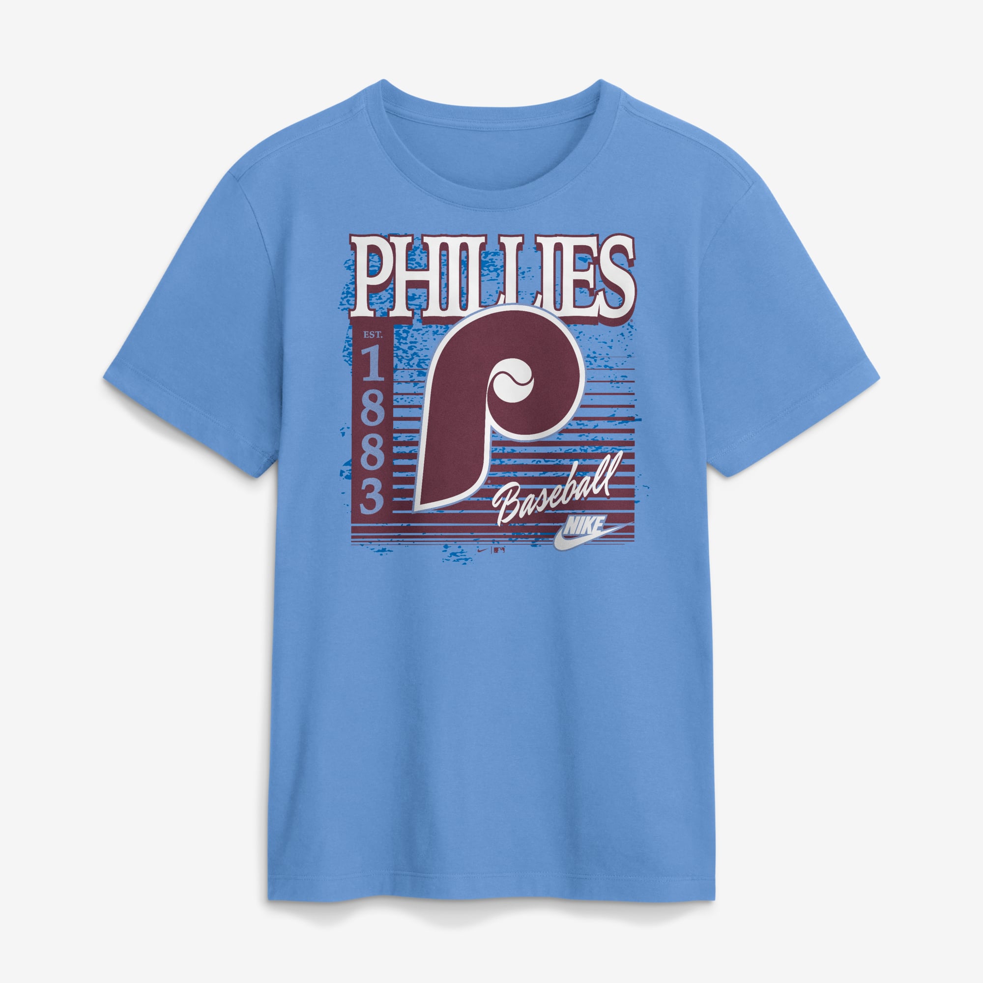 Men's Nike Light Blue Philadelphia Phillies Cooperstown Logo T-Shirt