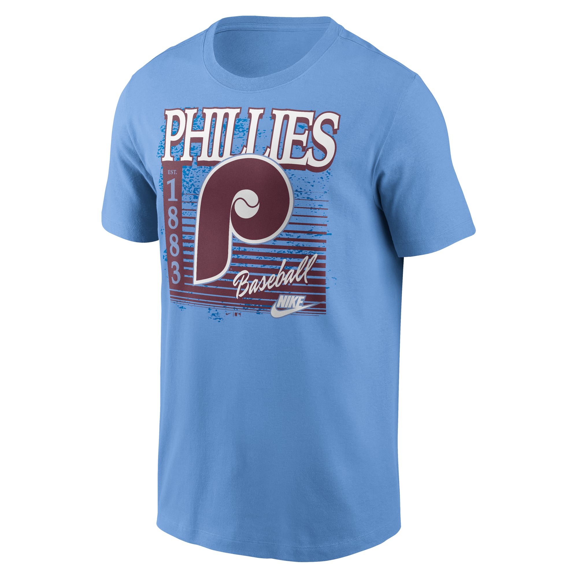 Men's Nike Light Blue Philadelphia Phillies Cooperstown Logo T-Shirt