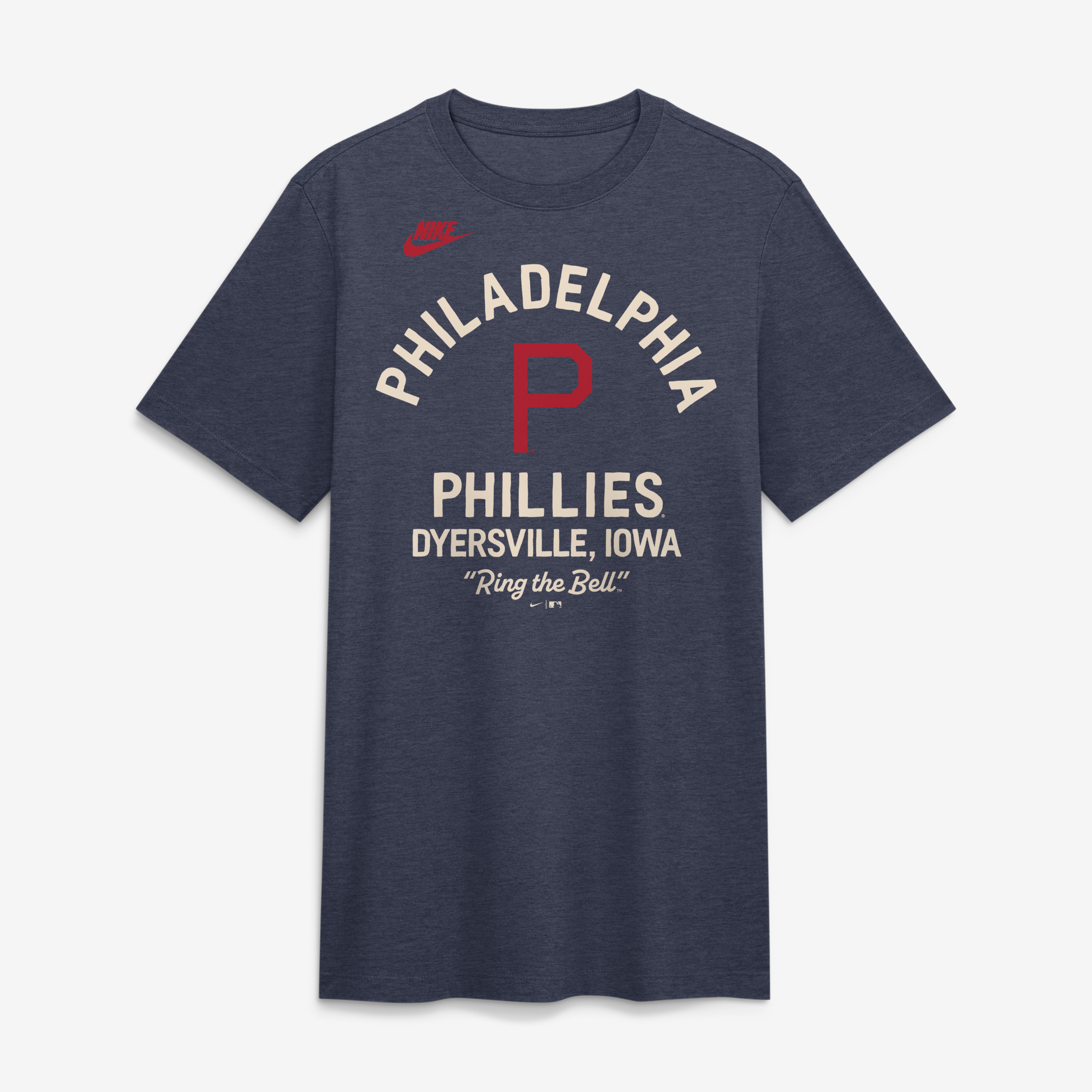 T-shirt Nike pour homme, bleu marine, Philadelphia Phillies 2026, Field of Dreams, style nostalgique, en mélange de trois matières.
