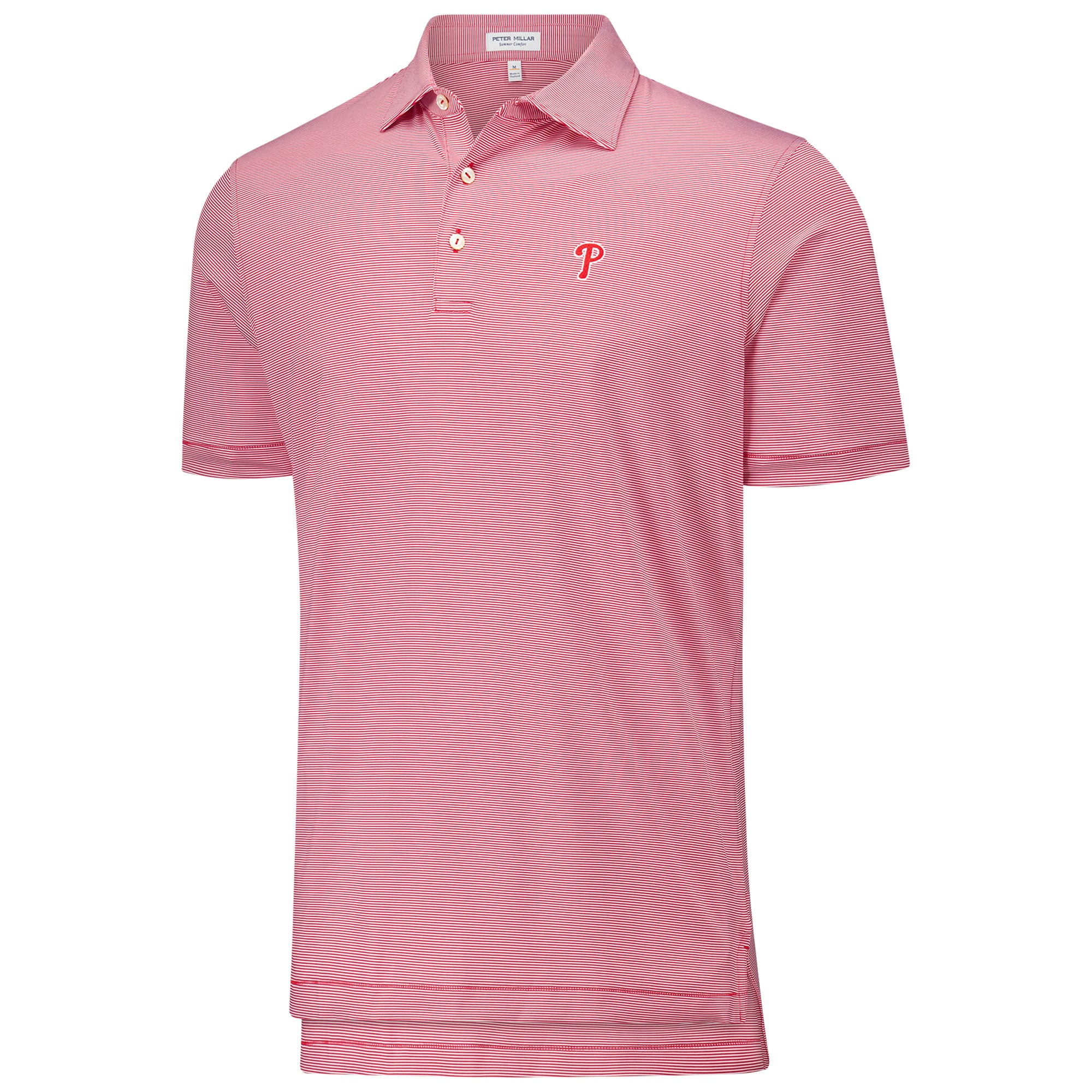 Men's Peter Millar Red Philadelphia Phillies Jubilee Stripe Stretch Jersey Polo