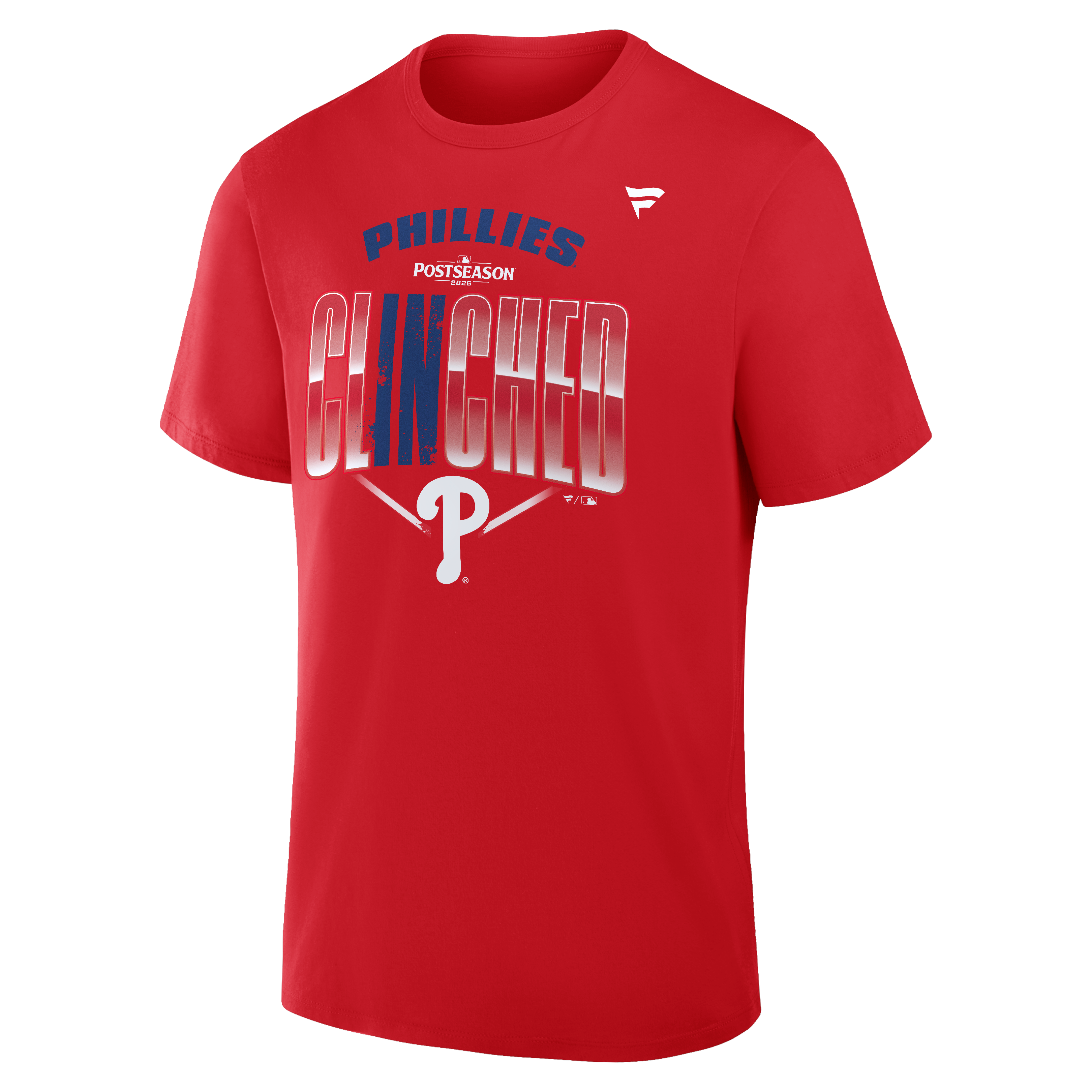 T-shirt rouge pour homme des Phillies de Philadelphie, saison 2026 séries éliminatoires la MLB.