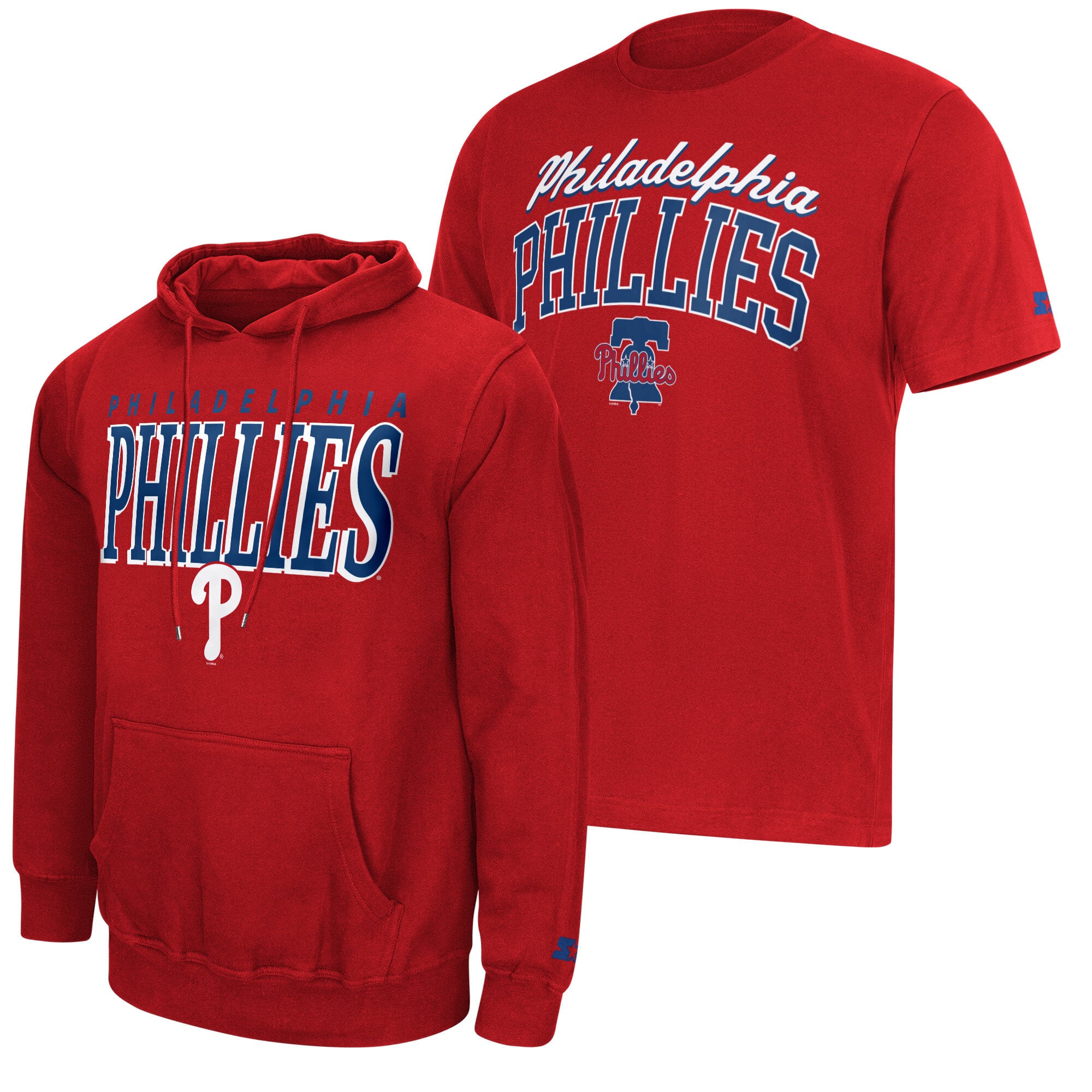 Ensemble sweat à capuche et t-shirt Starter rouge avec logo des Phillies de Philadelphie pour homme