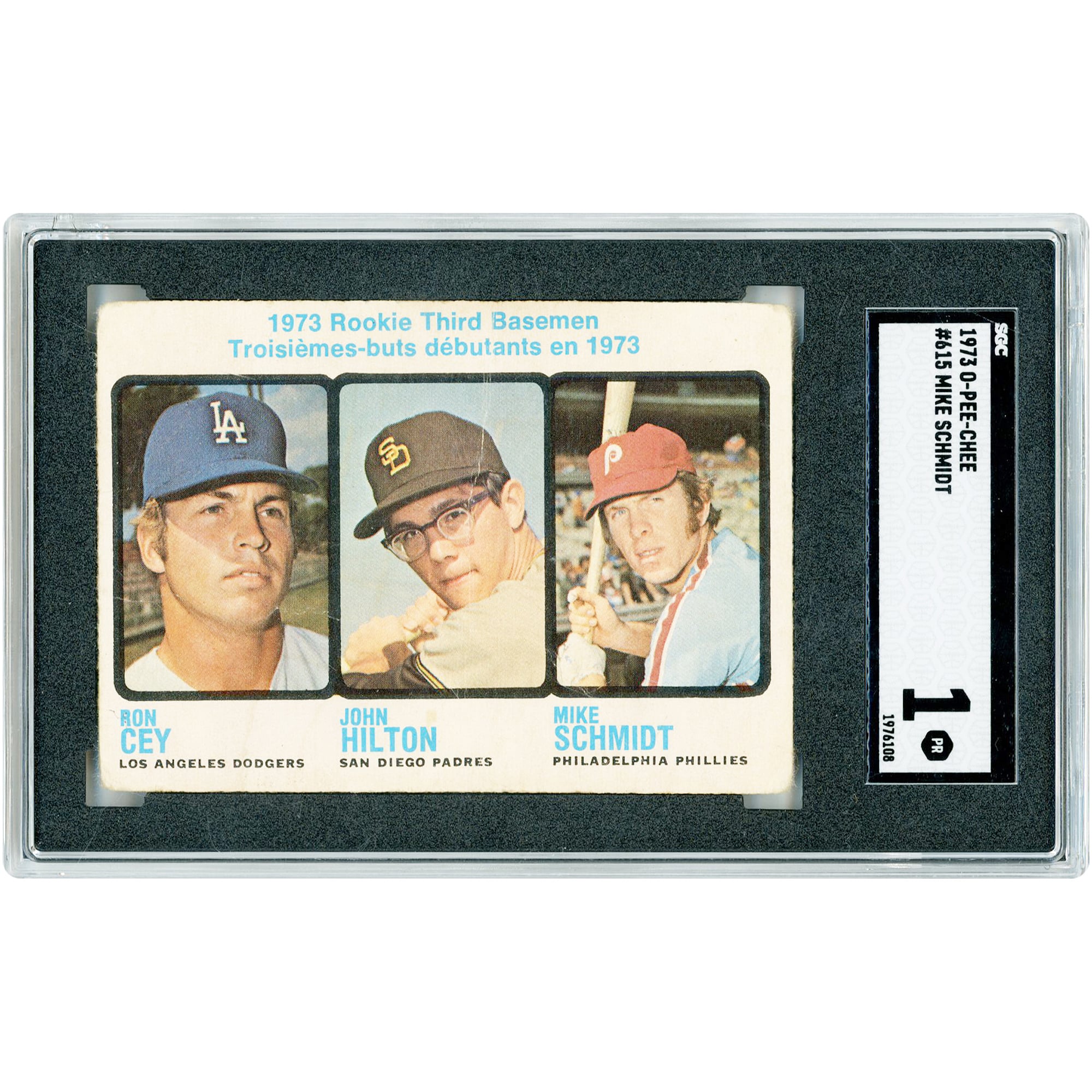 Mike Schmidt Philadelphia Phillies 1973 O-Pee-Chee #615 SGC Authenticated 1 Rookie Card
