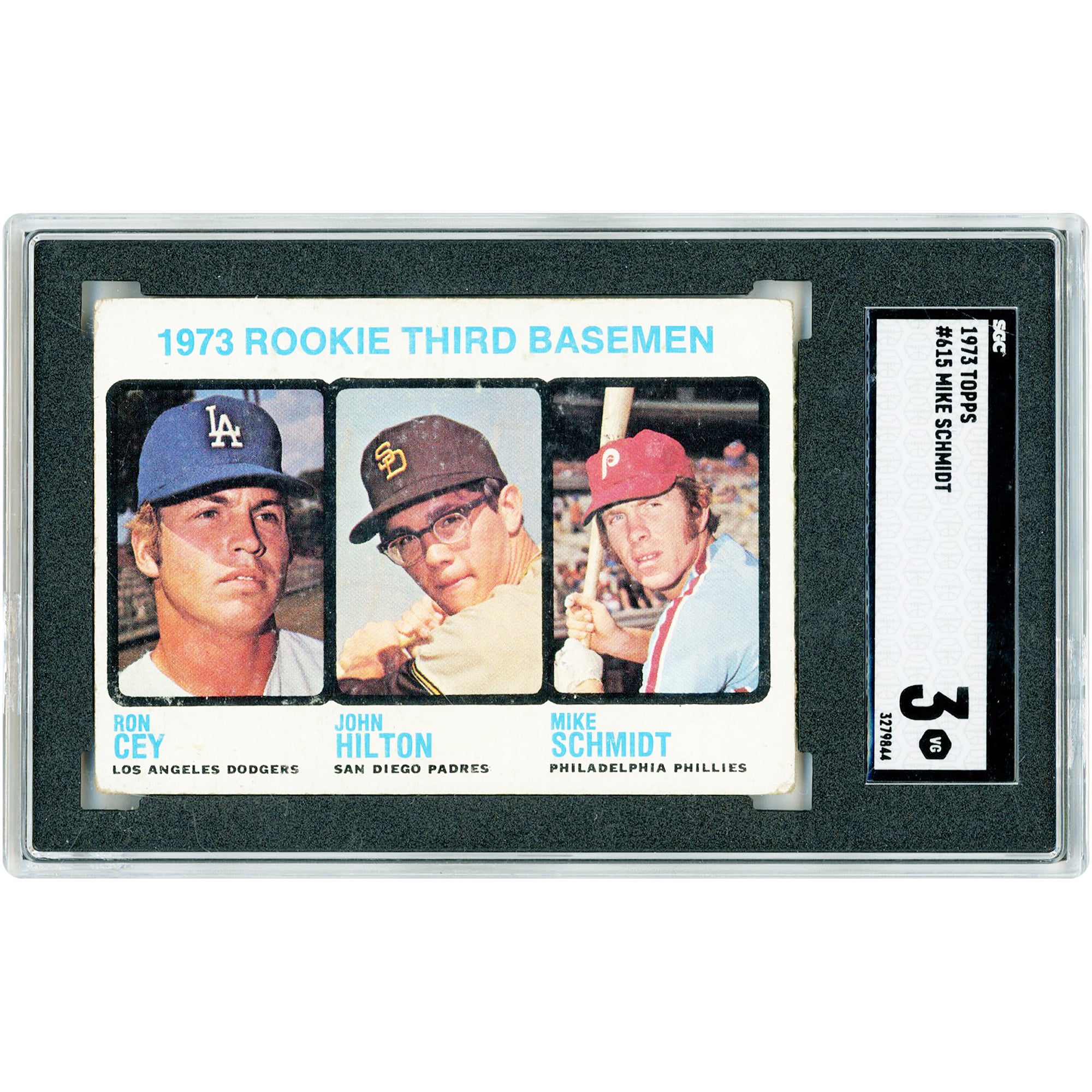 Mike Schmidt Philadelphia Phillies 1973 Topps #615 SGC Authenticated 3 Rookie Card
