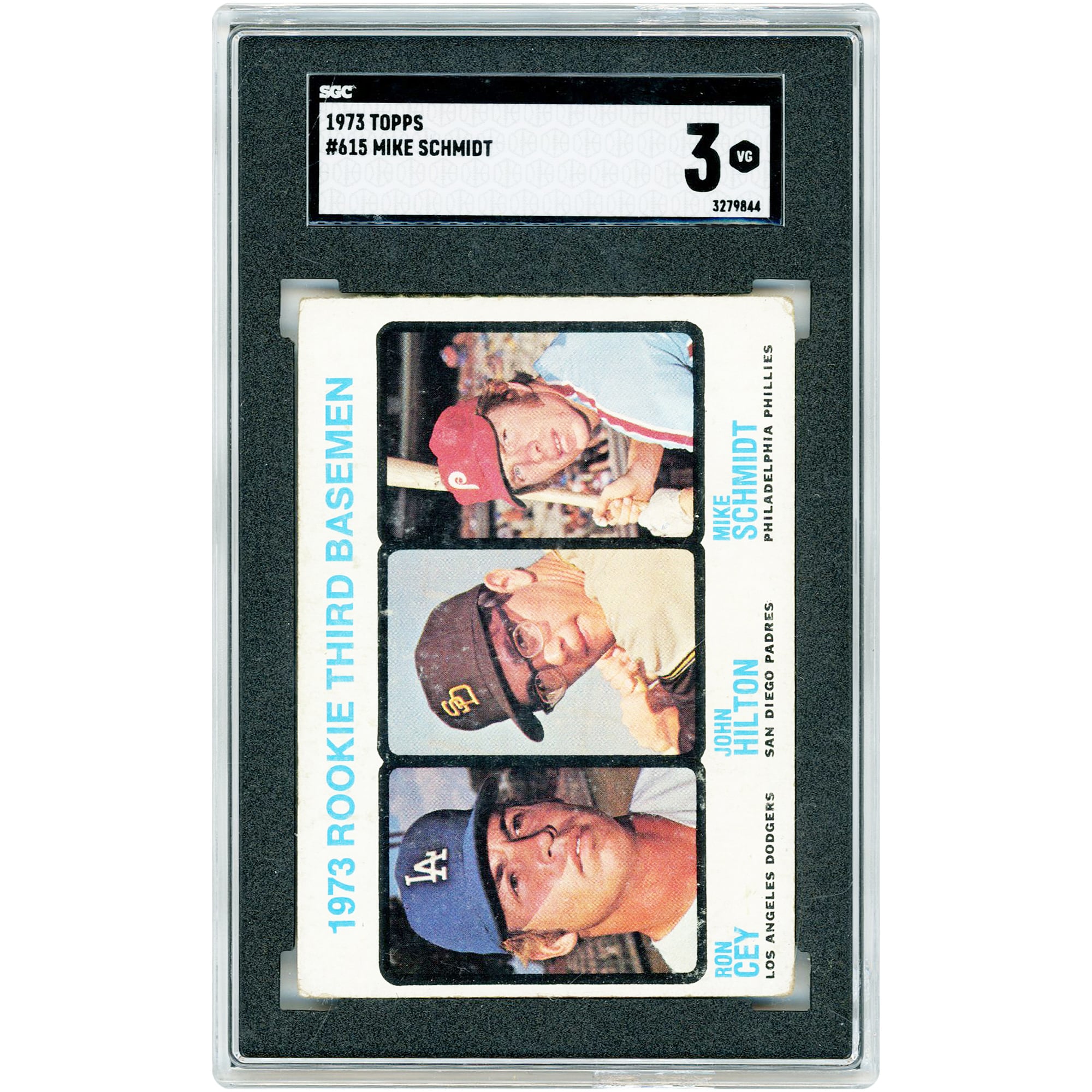 Mike Schmidt Philadelphia Phillies 1973 Topps #615 SGC Authenticated 3 Rookie Card