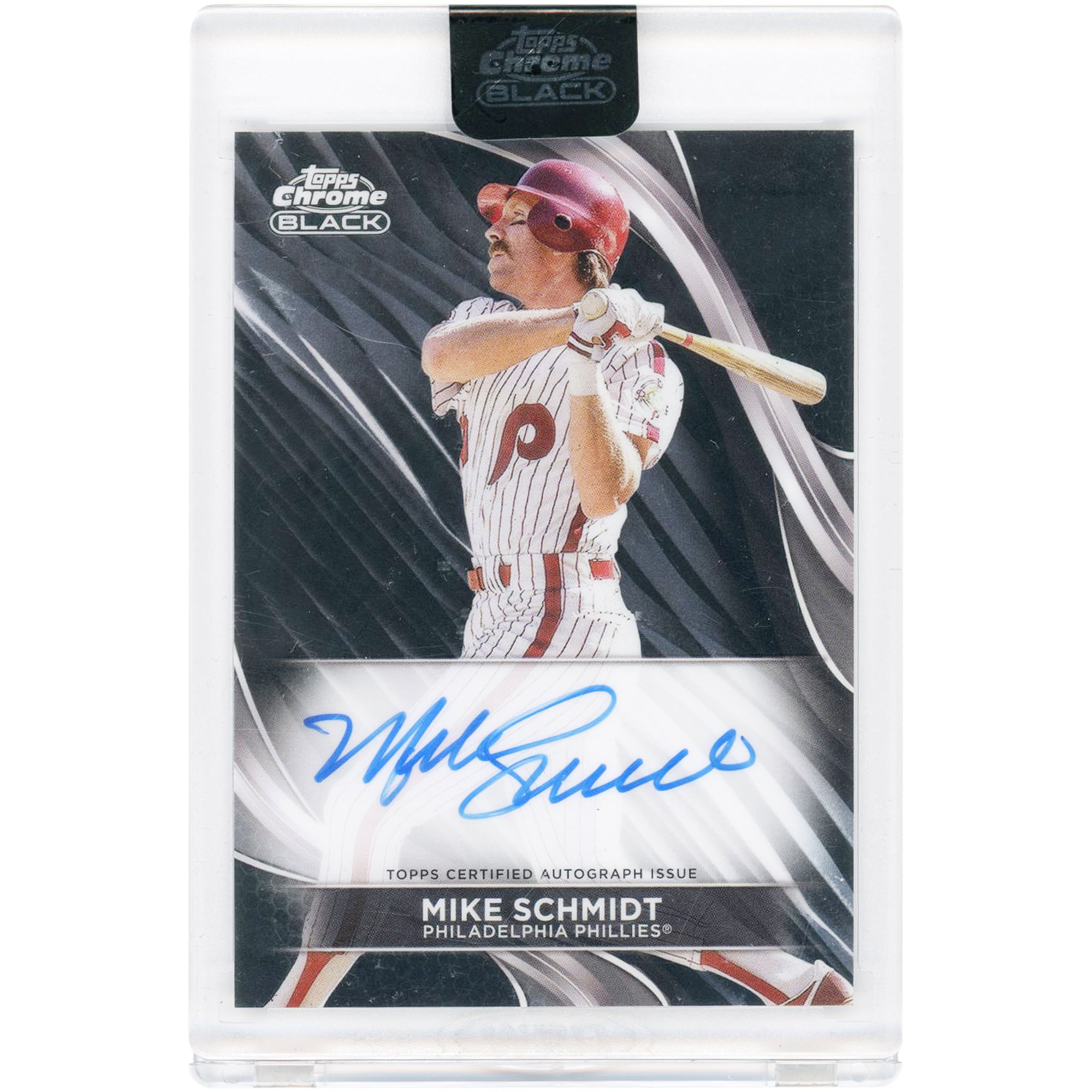 Carte autographiée de Mike Schmidt (Phillies de Philadelphie) 2024 Topps Chrome Black #CBA-MS